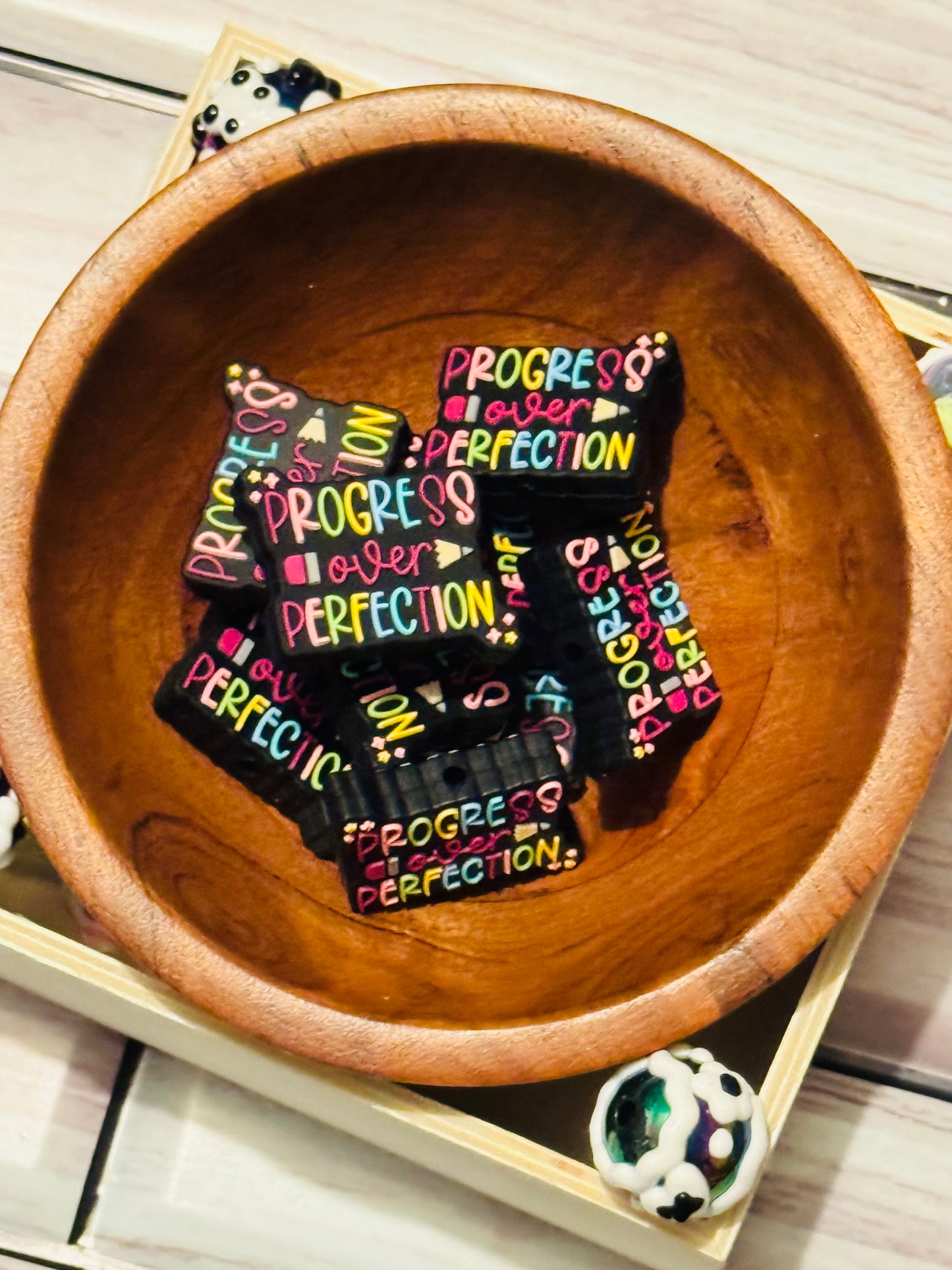 Progress over Perfection Silicone Focal Bead -1