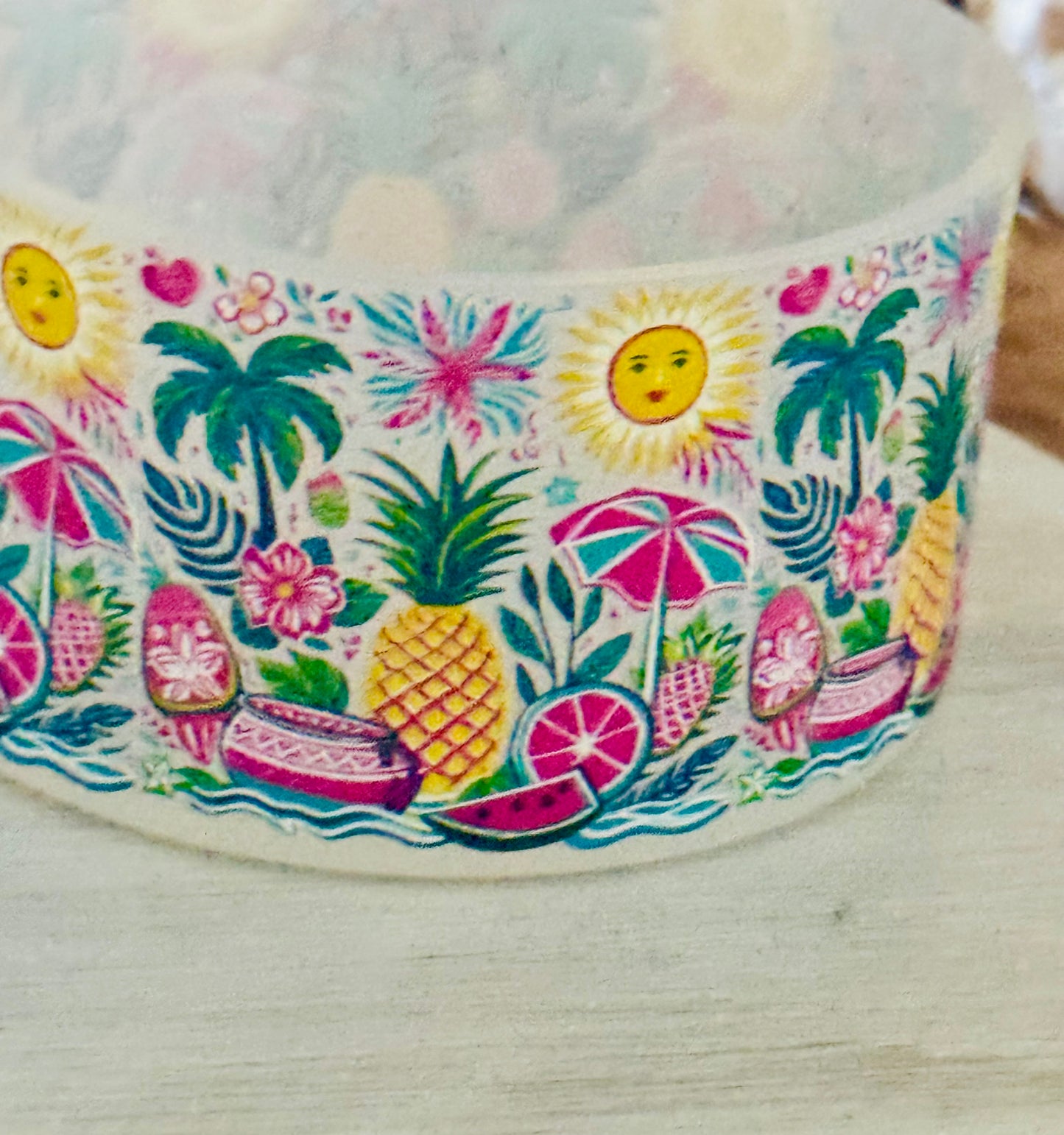 Summer Pineapple Fun Silicone Tumbler Clear Boot-1