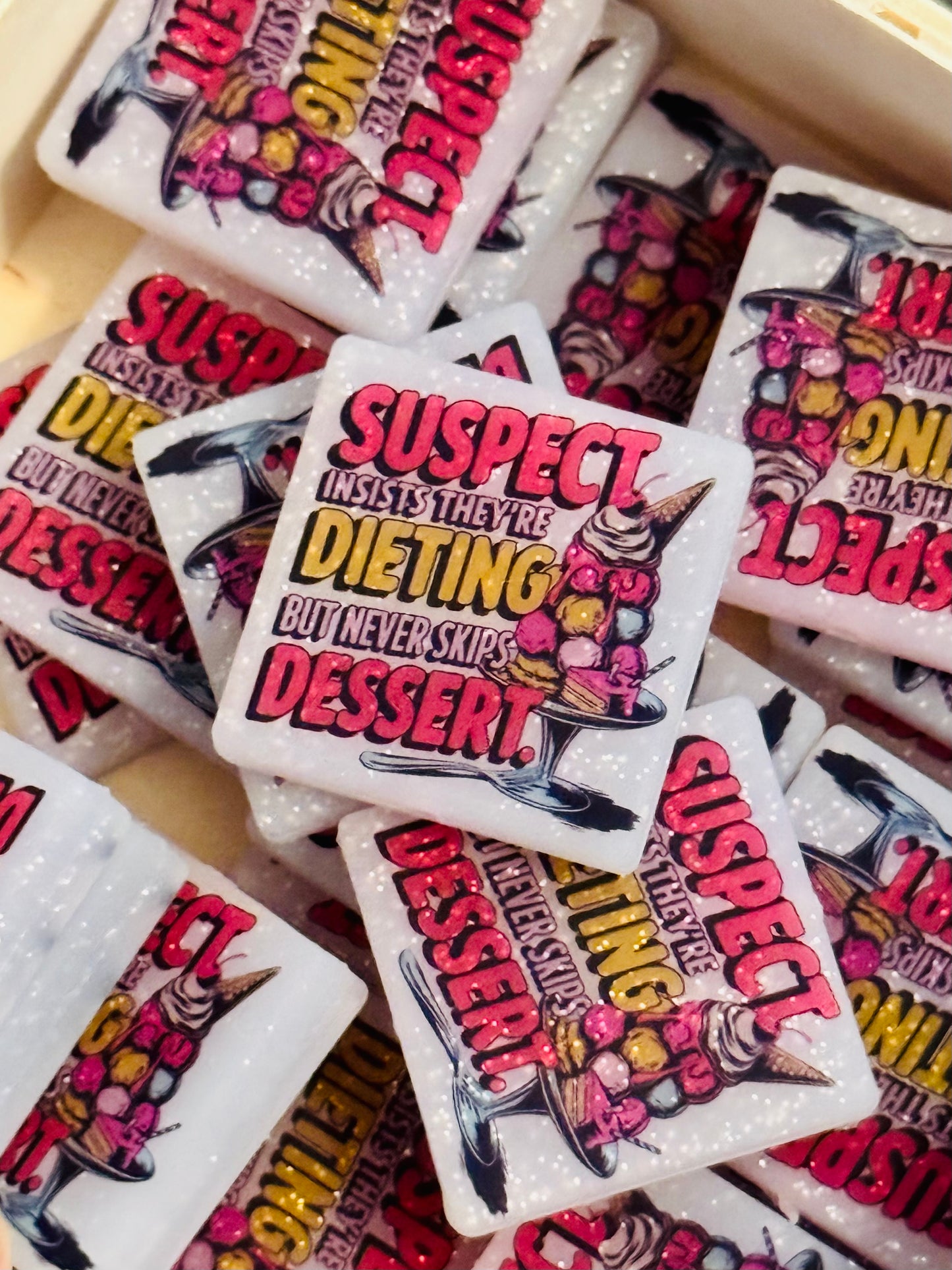 Suspect is Dieting but still will Eat Dessert Silicone Focal bead -1