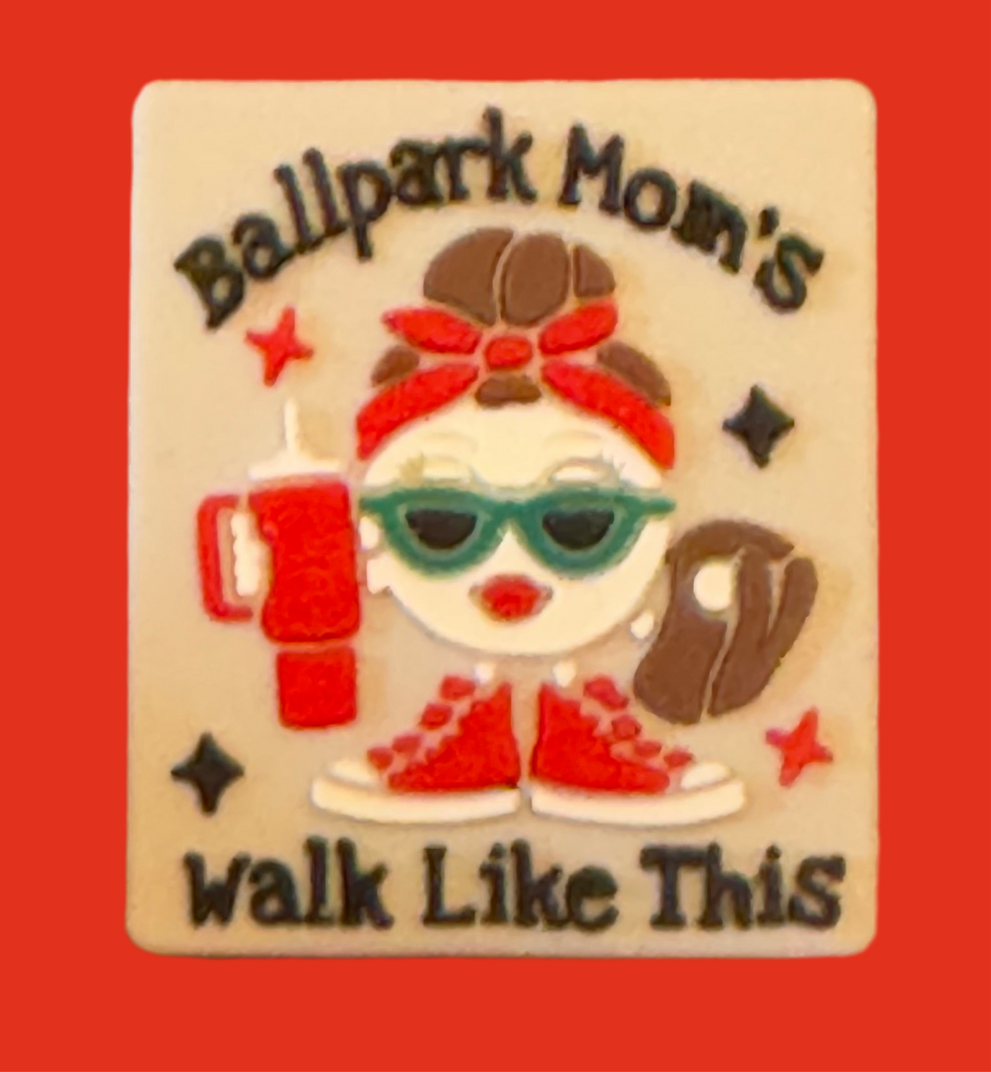Ballpark Moms Walk like this Silicone Focal beads-1 Custom
