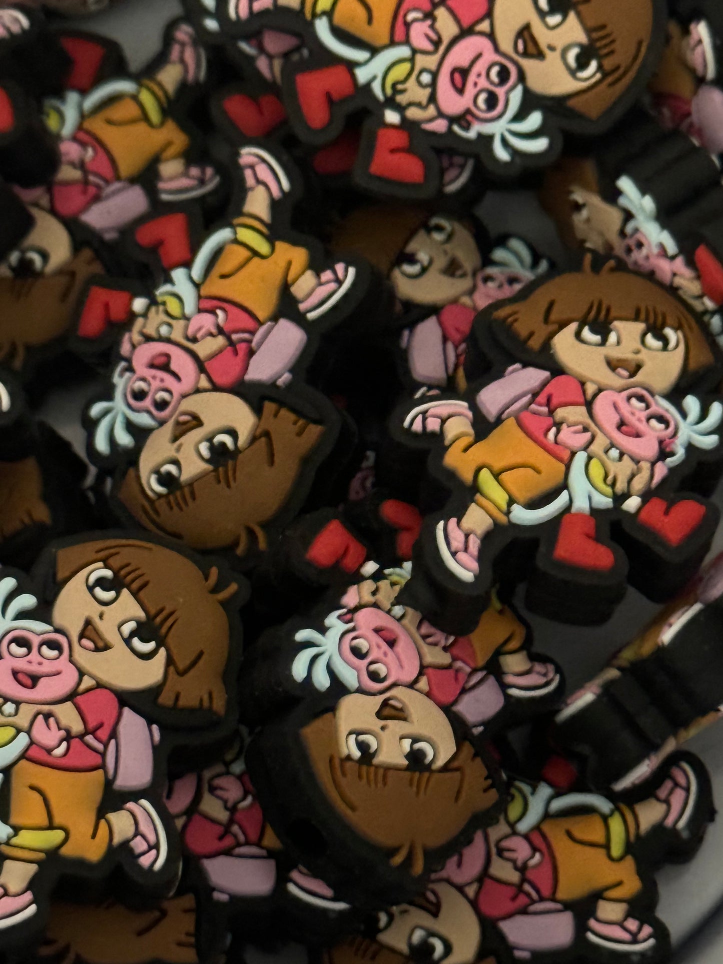 Little Dora and Friend Silicone Focal Bead