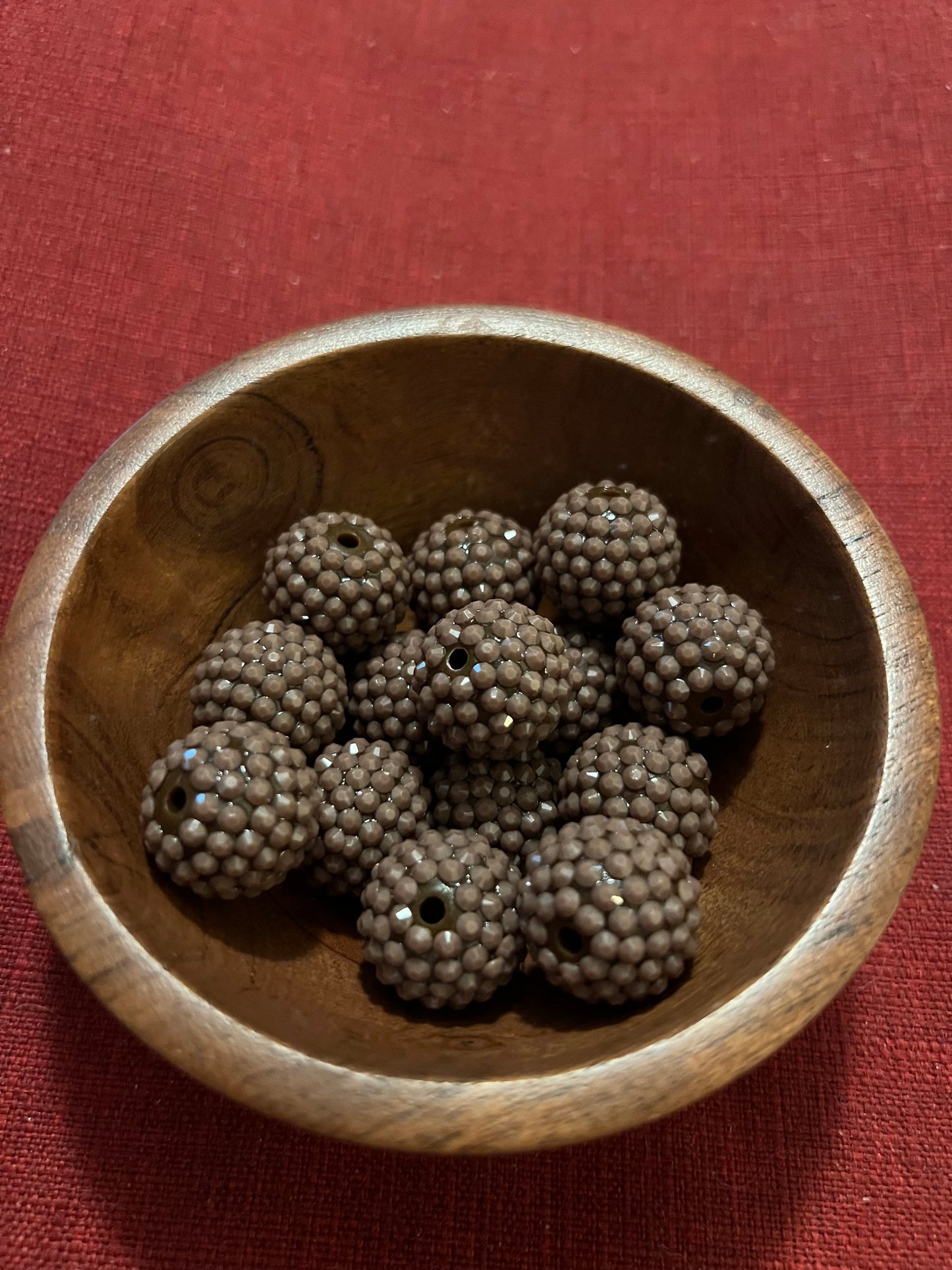 Taupe Acrylic Rhinestone Jelly Bead 20 mm -1