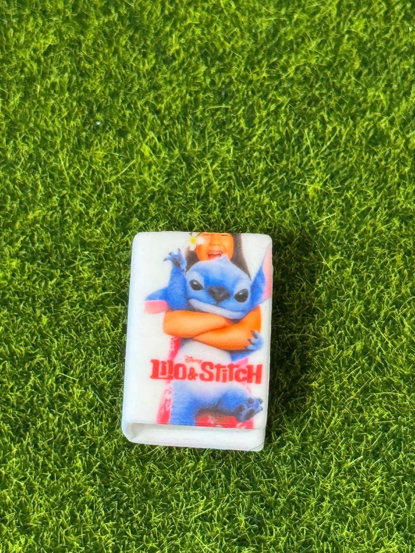 Blue Alien & Girl Silicone Book Focal Bead-1