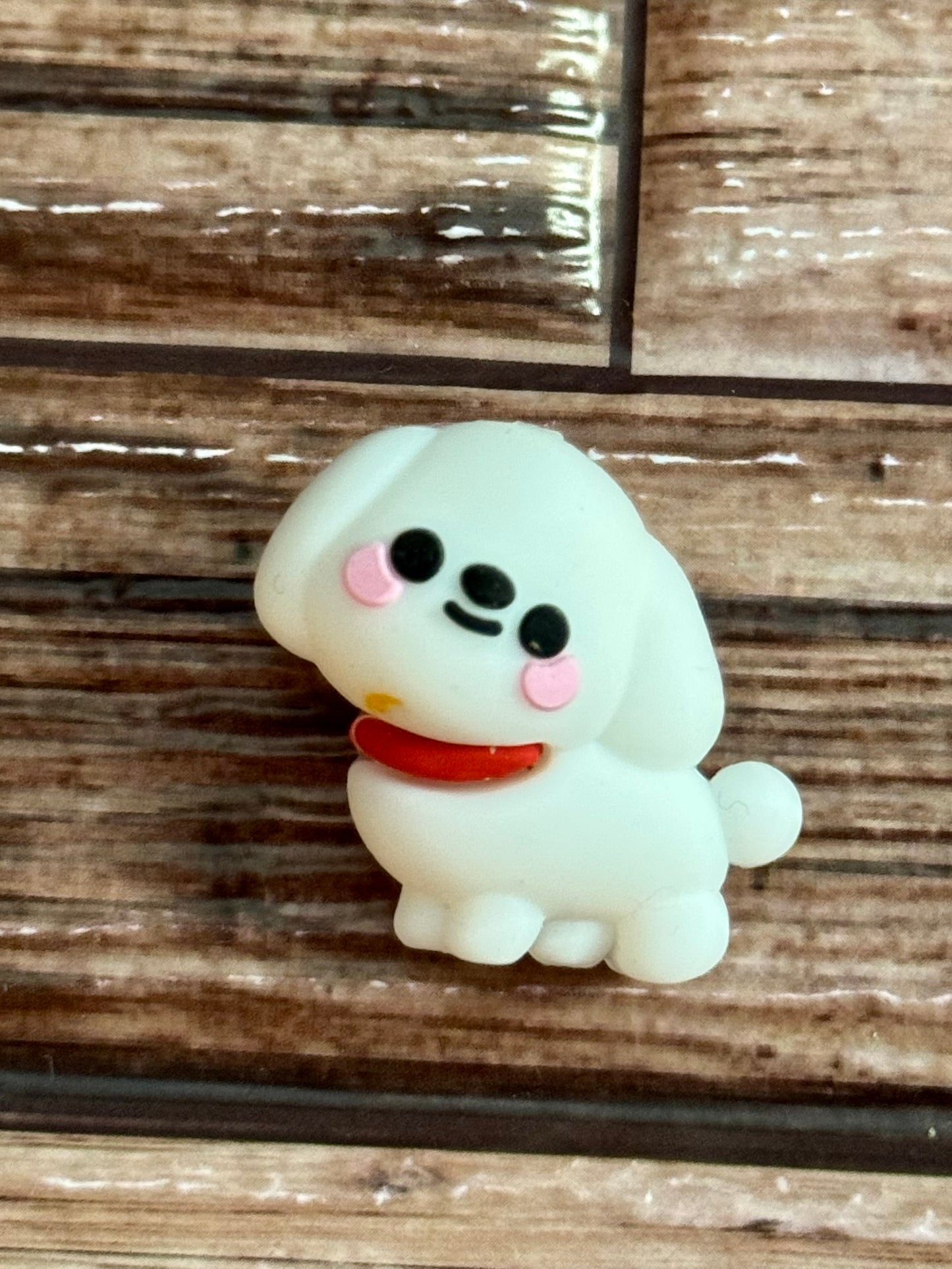 3D Puppy Dog Silicone focal bead