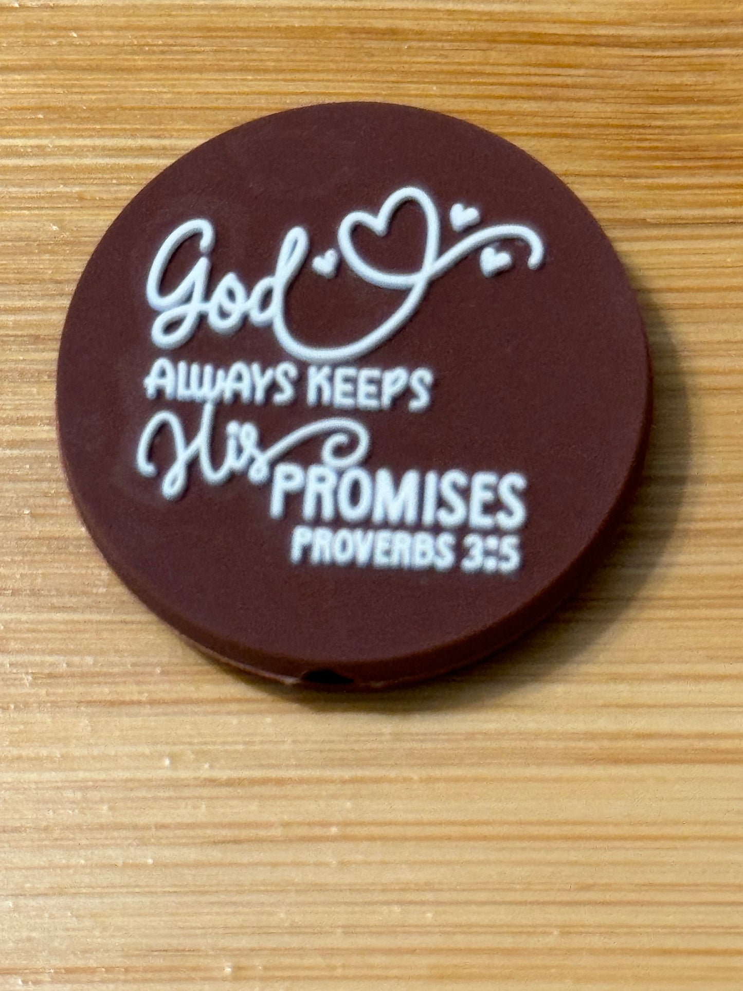 Gods Promises Christian custom focal bead