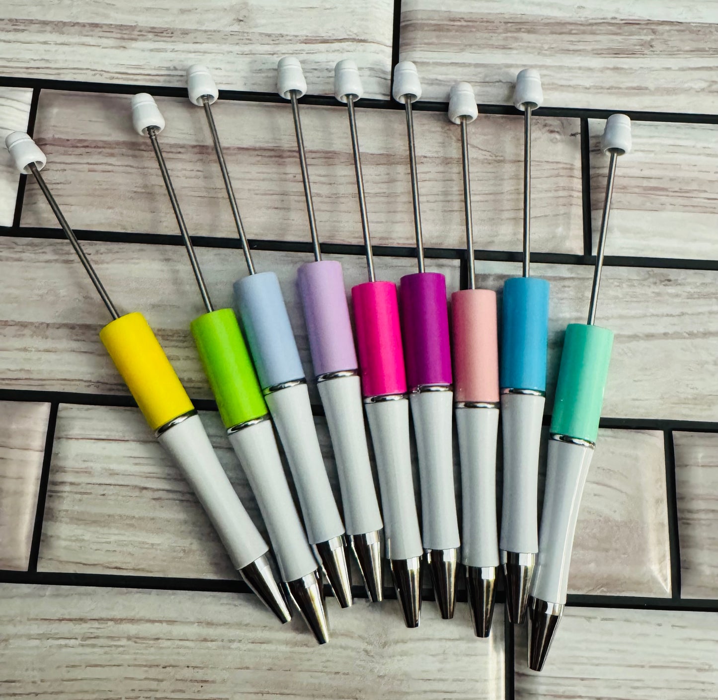 Two Tone Beadable Plastic pens-10pack