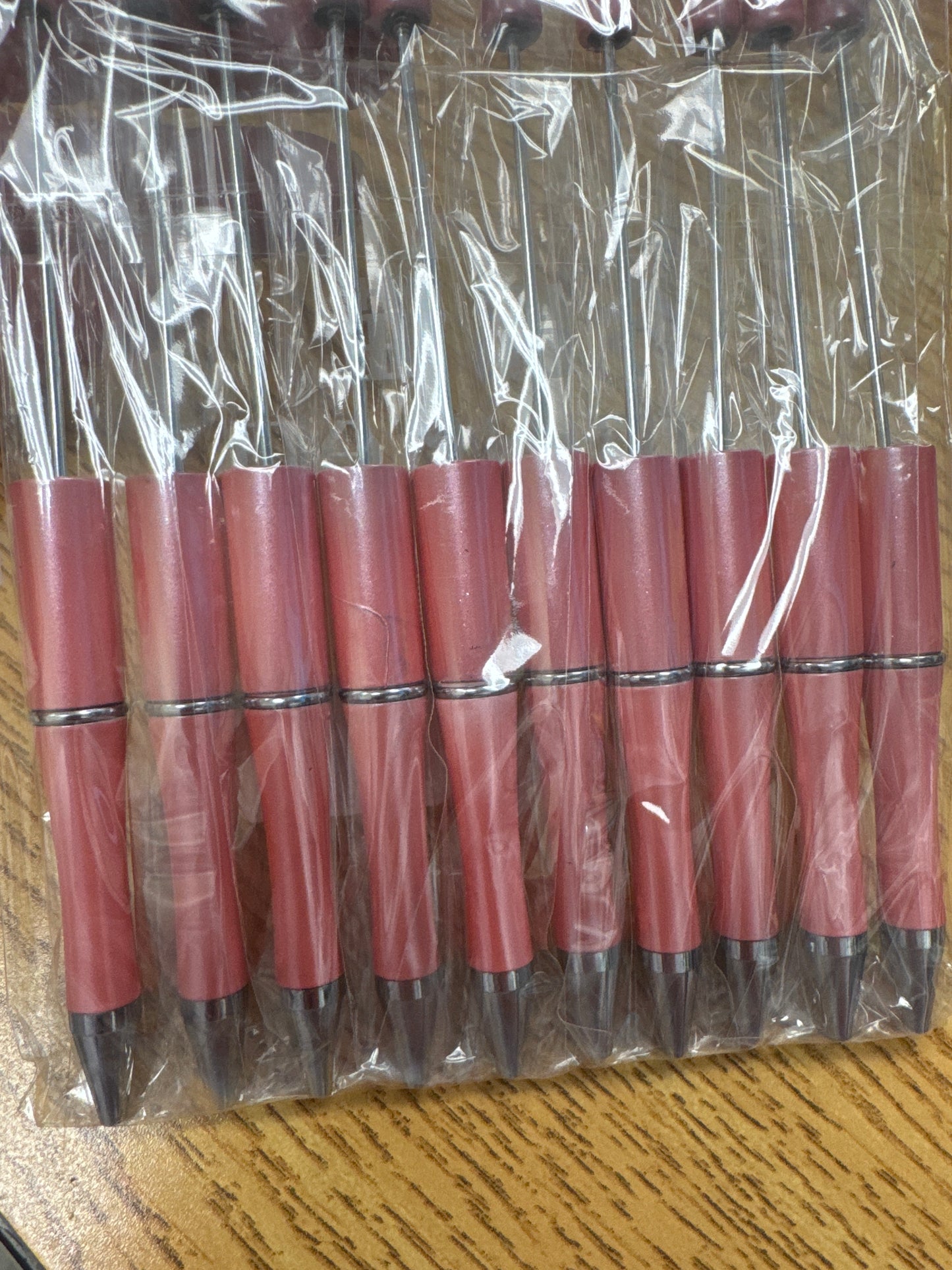 Glittery Passion pink with one messy pen beadable pen-10 Pack
