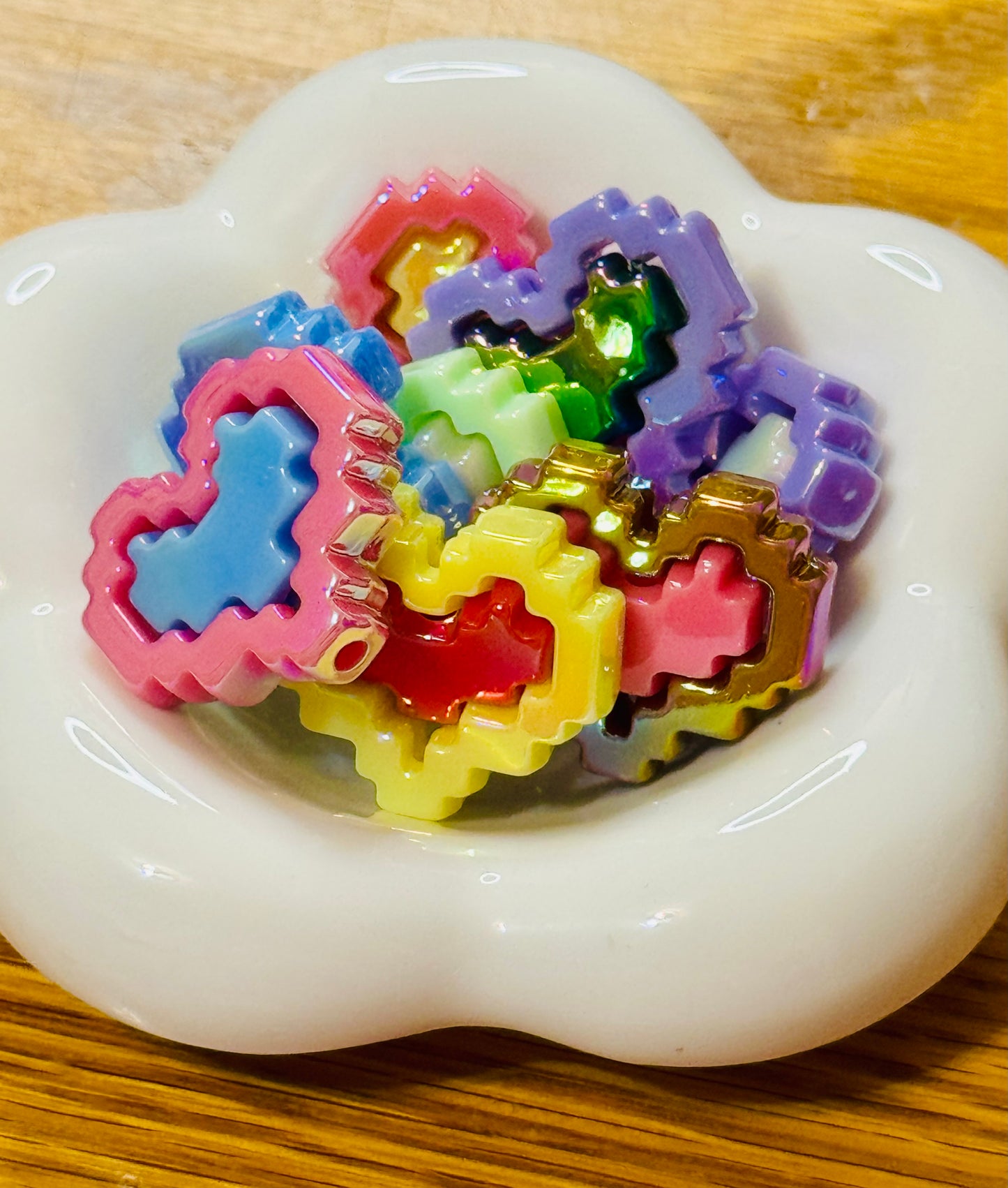 Acrylic Double Hearts - pack 10 sets