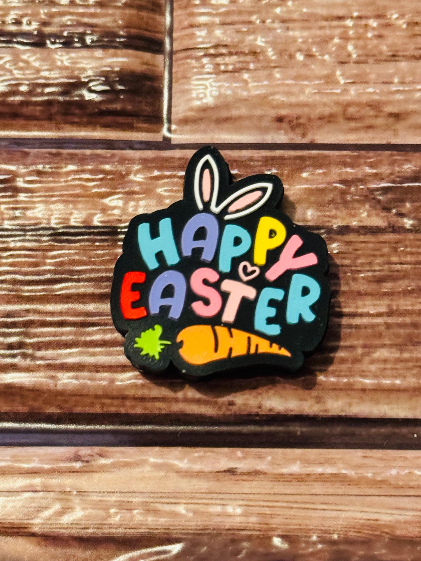 Happy Easter Silicone Focal Bead- 1 bead