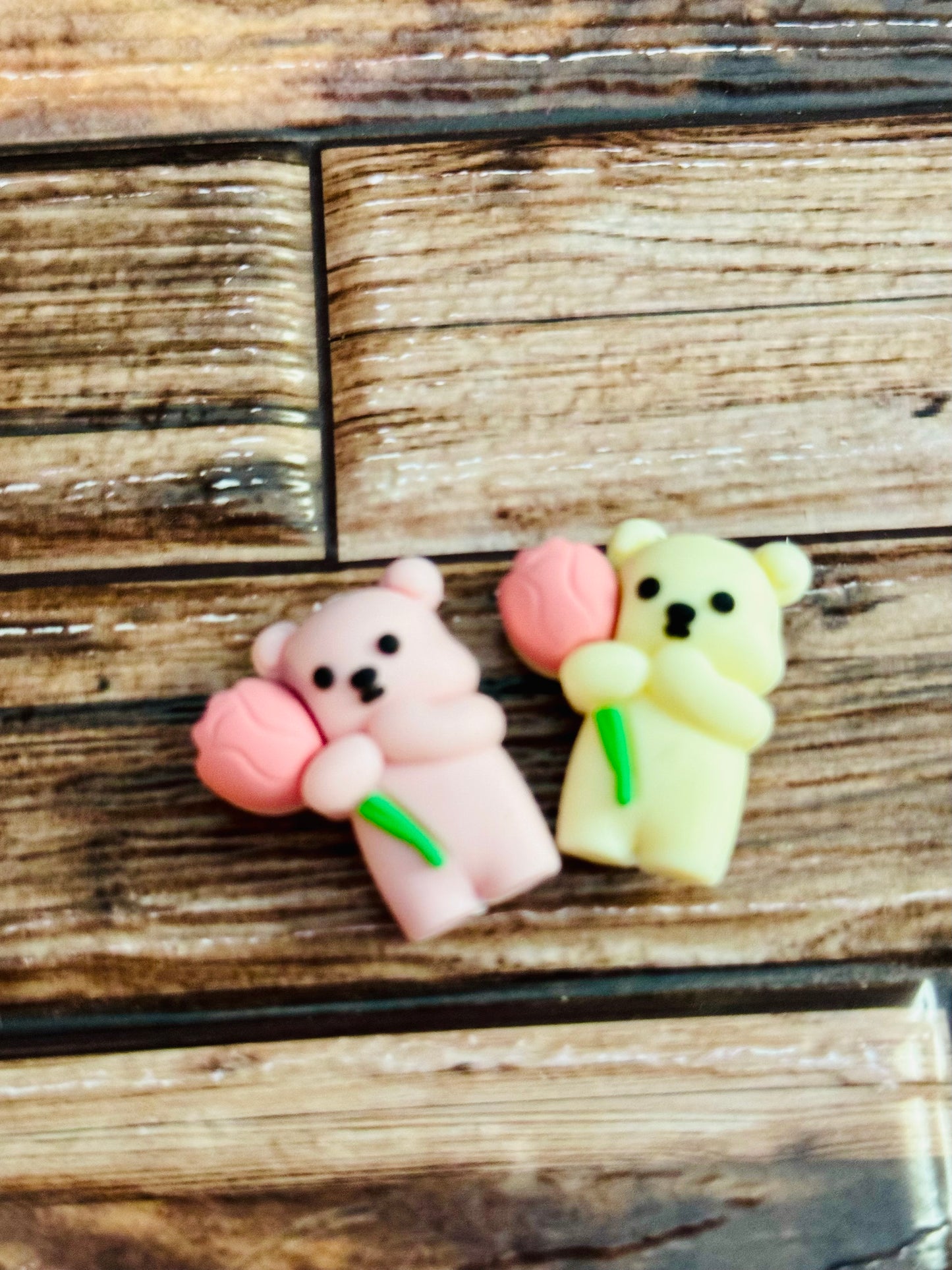 3D Bears with Flowers Silicone bead-1