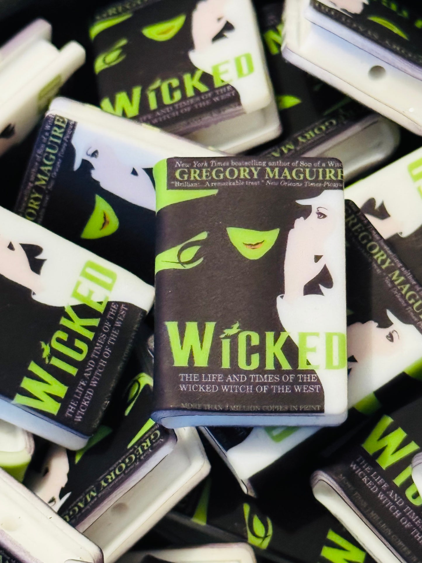 Wicked custom silicone book focal beads