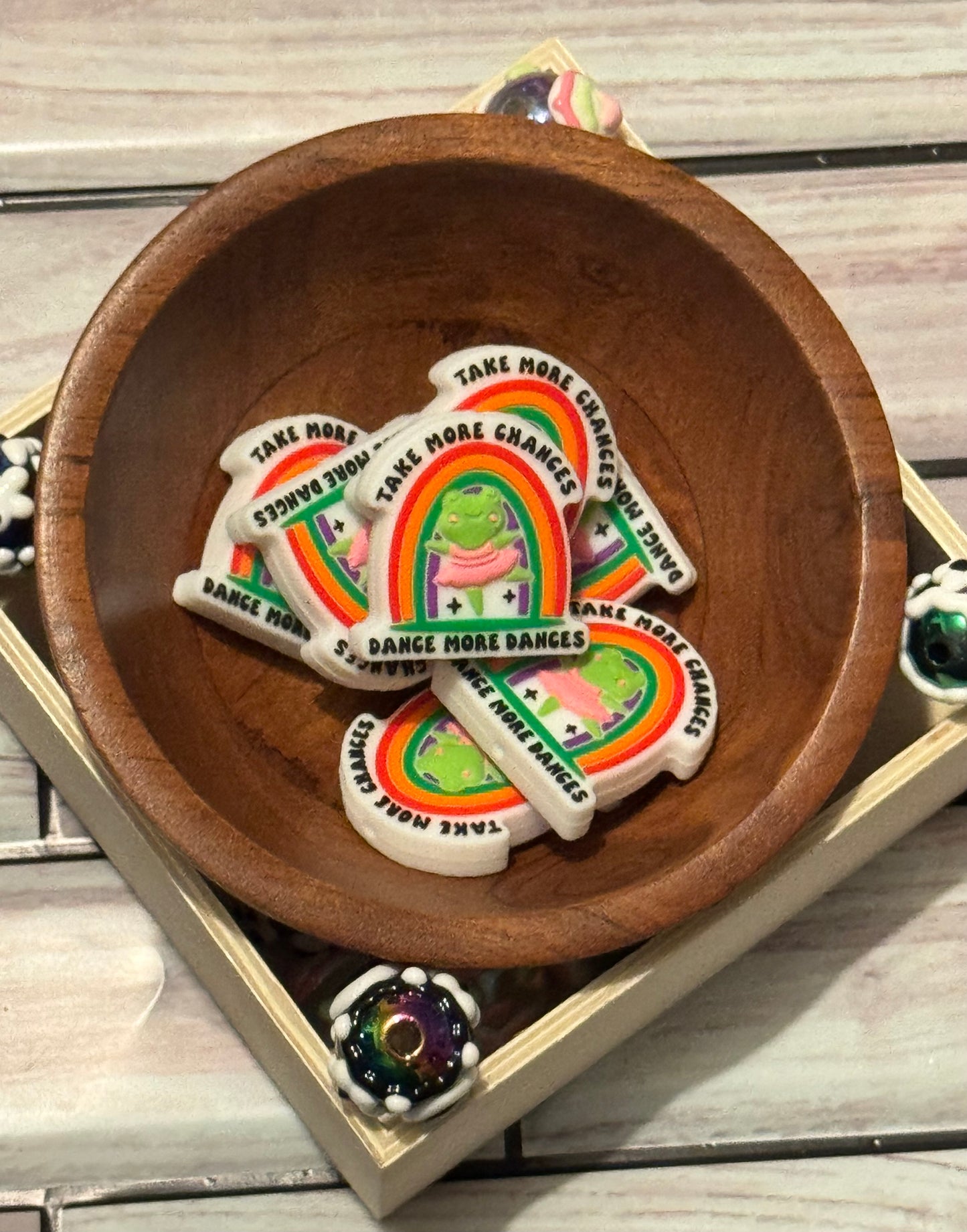 Take more Chances and Dance Silicone focal bead-1