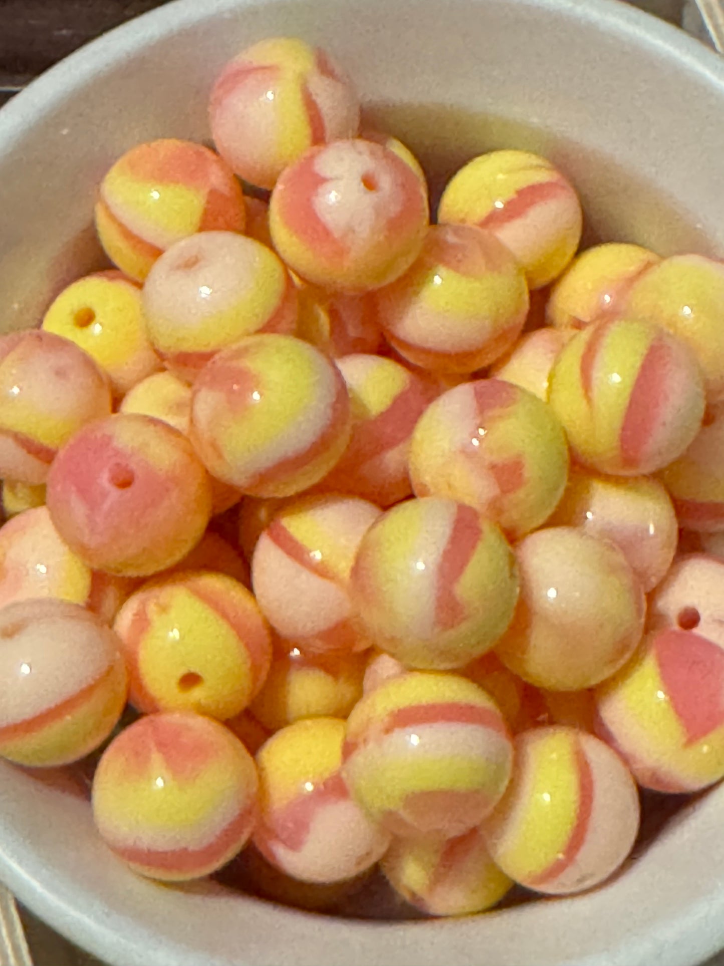 Pink Lemonade Shiny Silicone 15mm bead-1