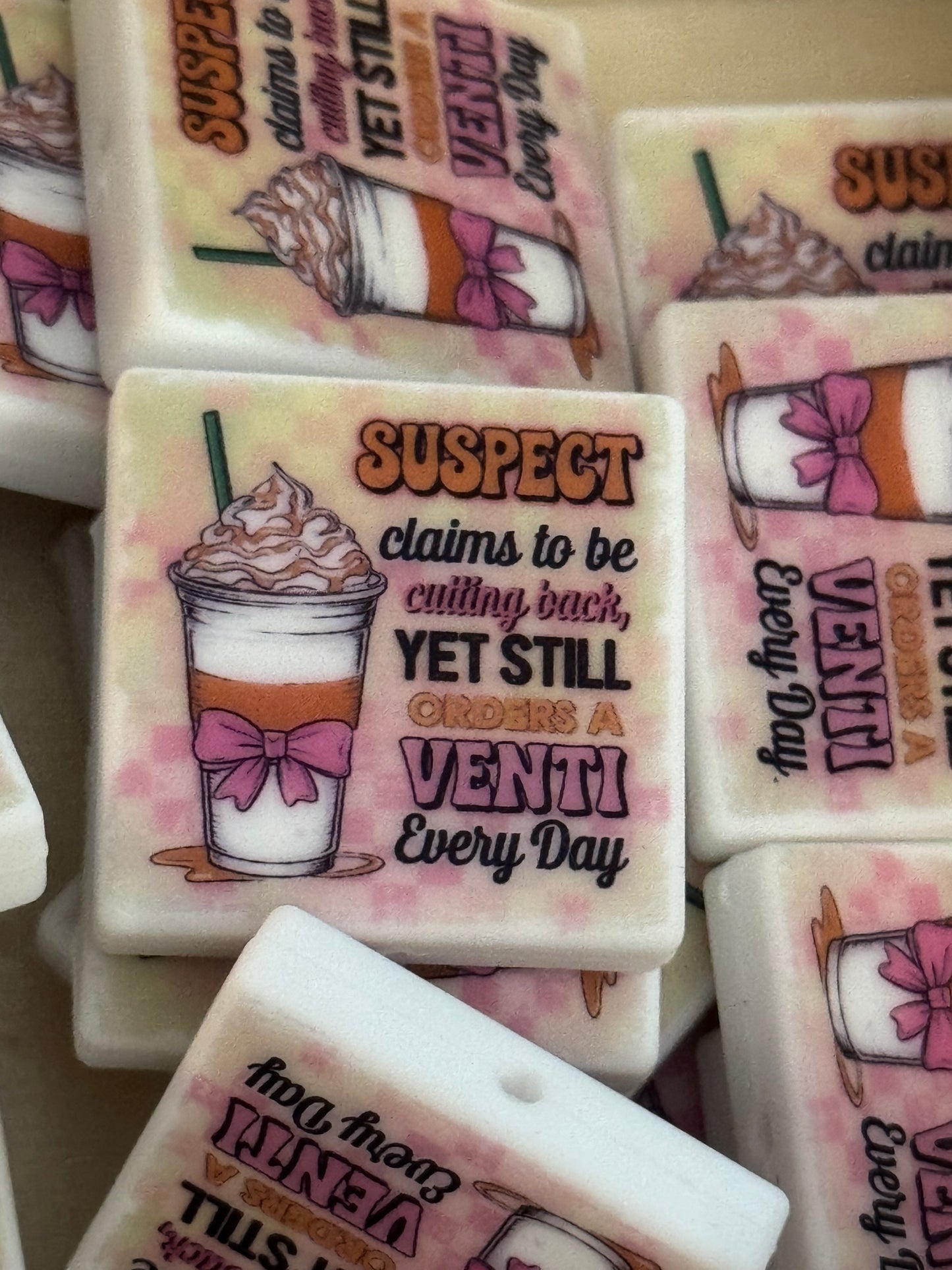 Suspect claims to be cutting back yet still orders a Venti everyday custom silicone focal -1