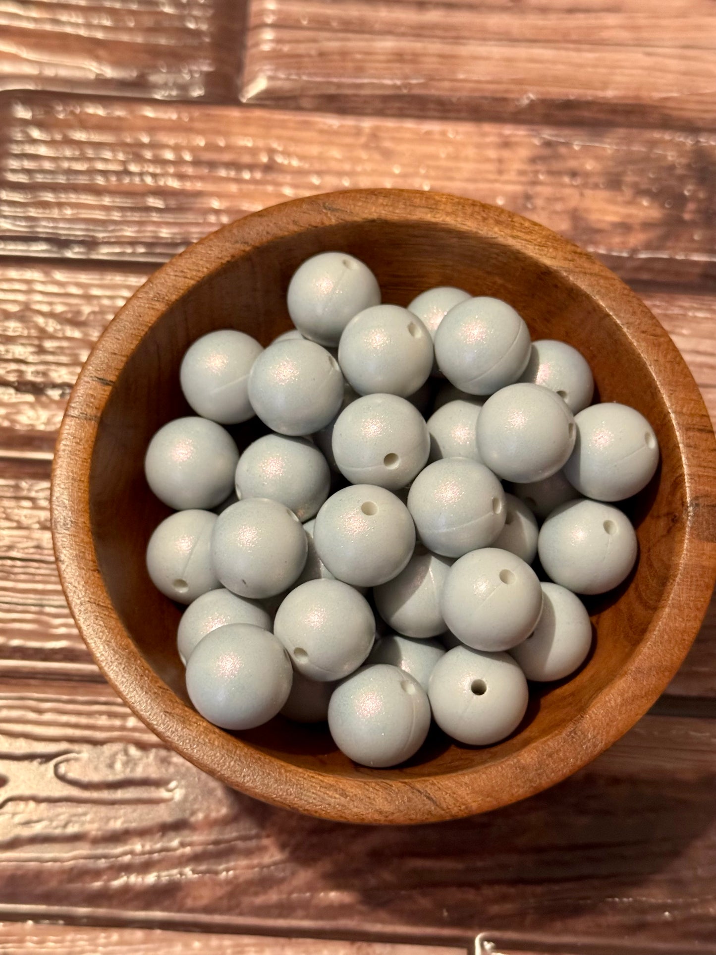 Silver Smooth Opal 15mm custom color beads-10 pack