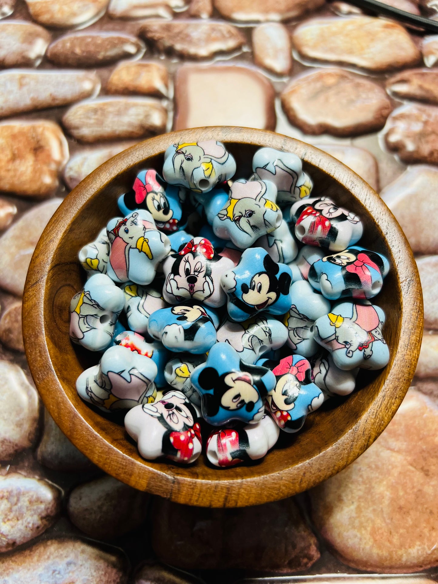 Mouse and Elephant Acrylic beads -10 pack