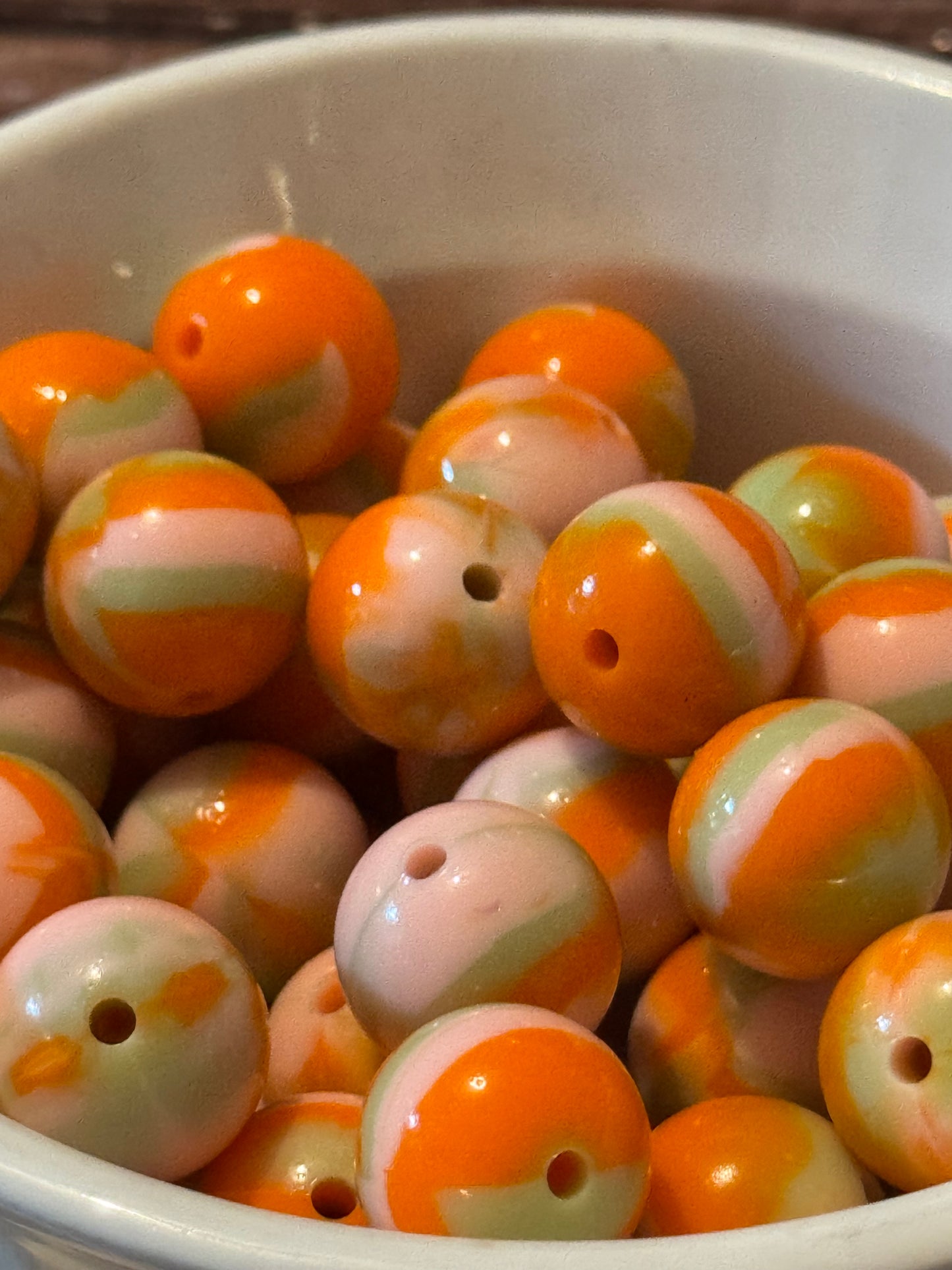 Retro Orange 15 mm bead -1