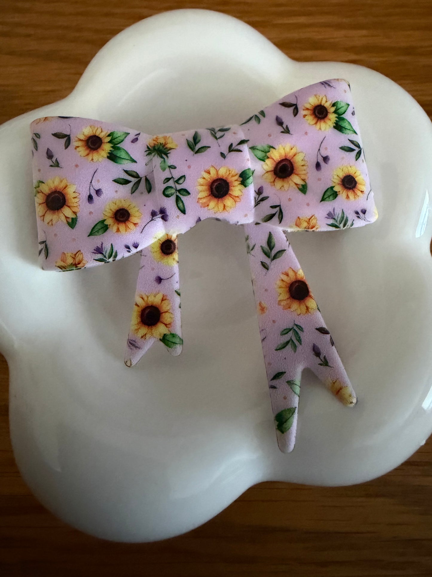 Sunflowers Large Bow Silicone Focal Beads-1