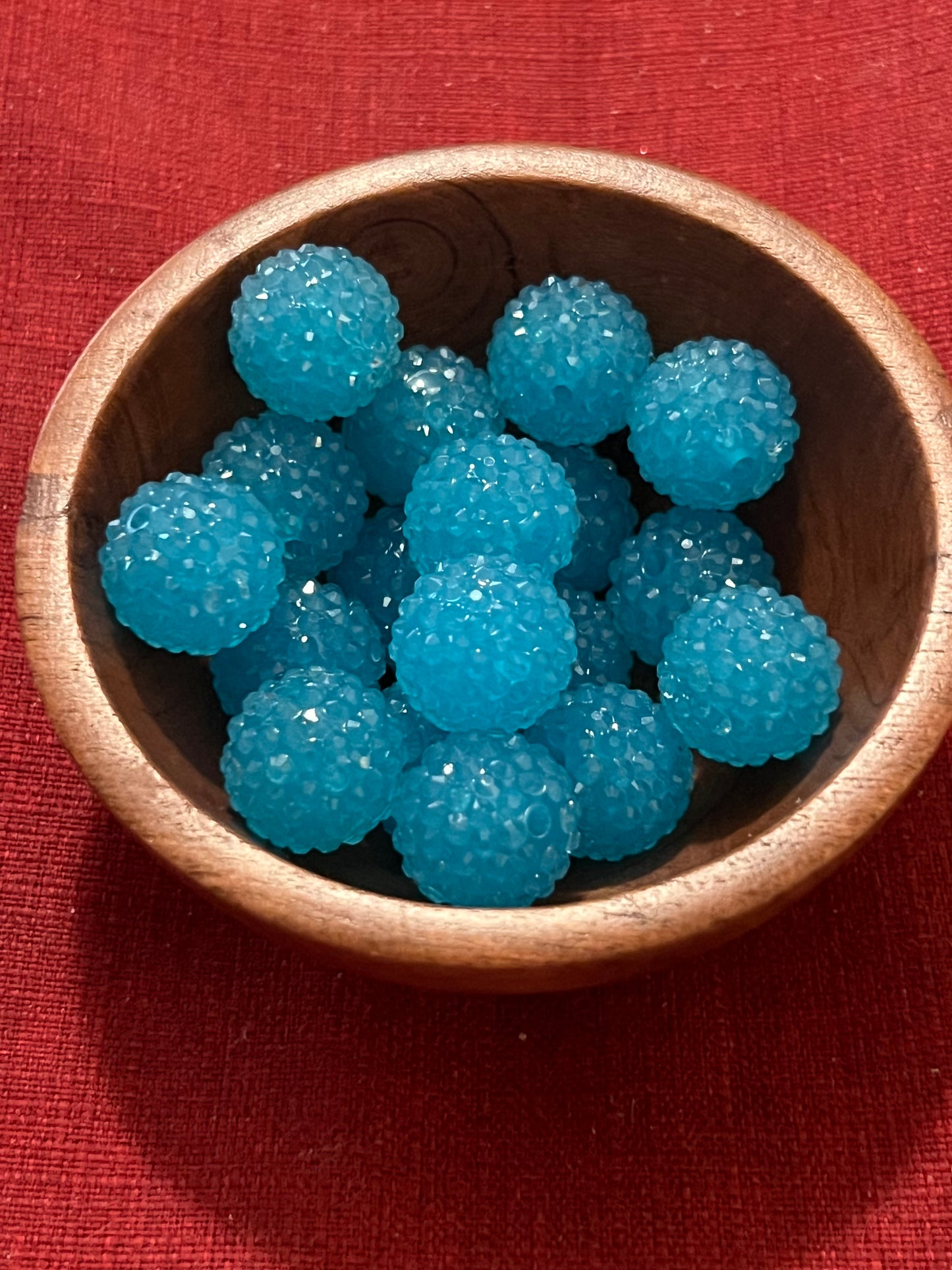 Frosted Blue Acrylic Rhinestone Jelly Bead 20 mm -1