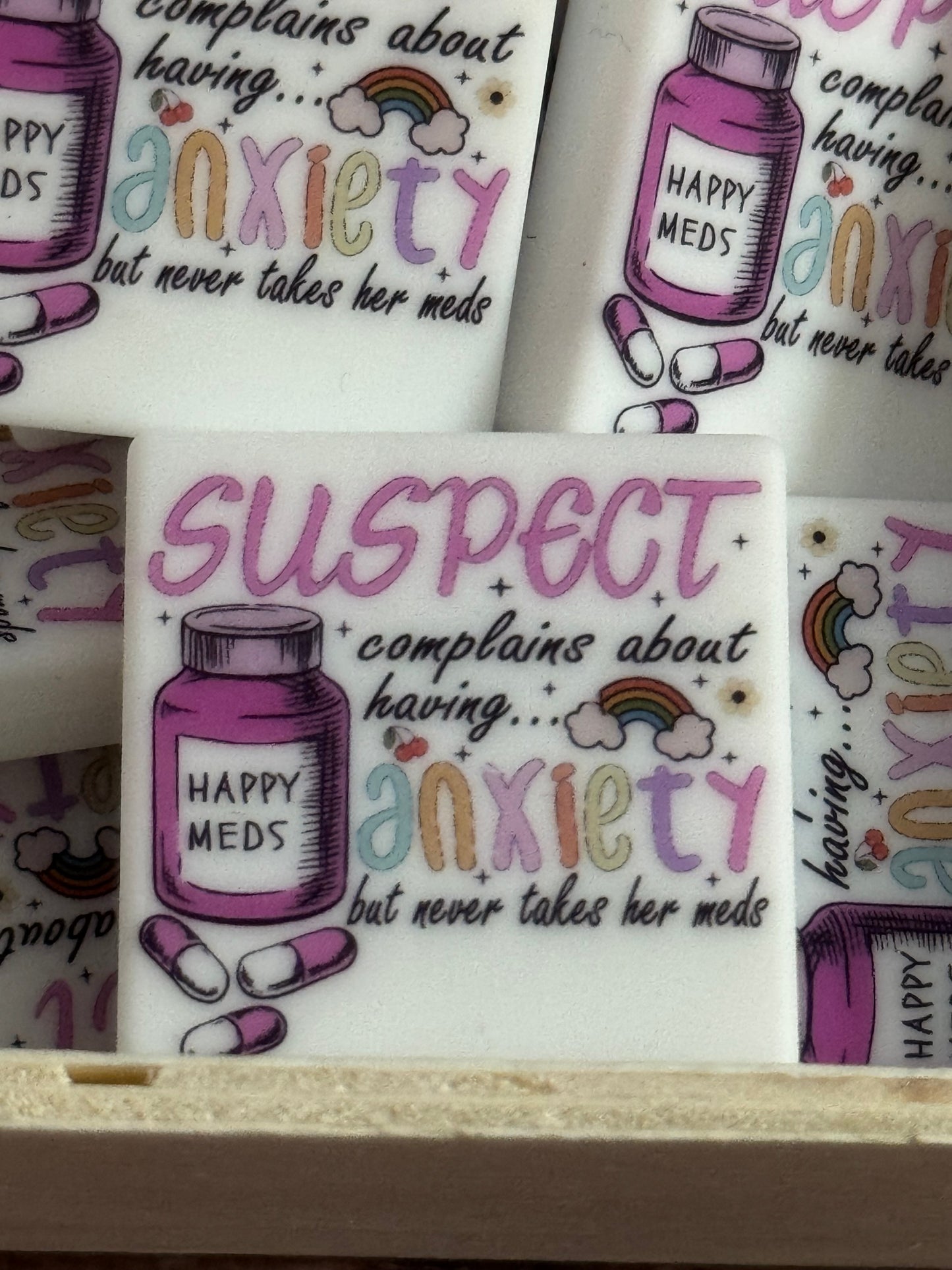 Suspect always claims to have anxiety, but never takes her medicine custom silicone focal bead-1