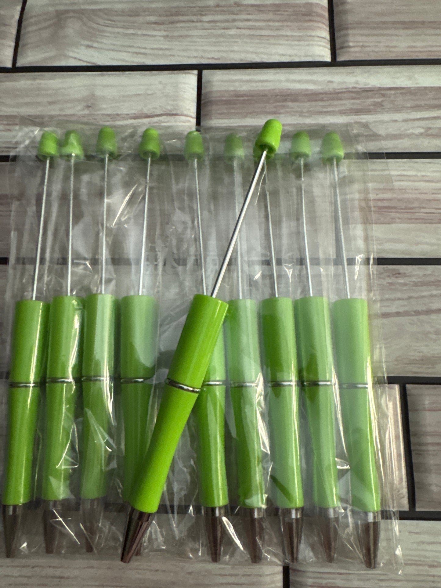 Lime Beadable Pen- 10 pack