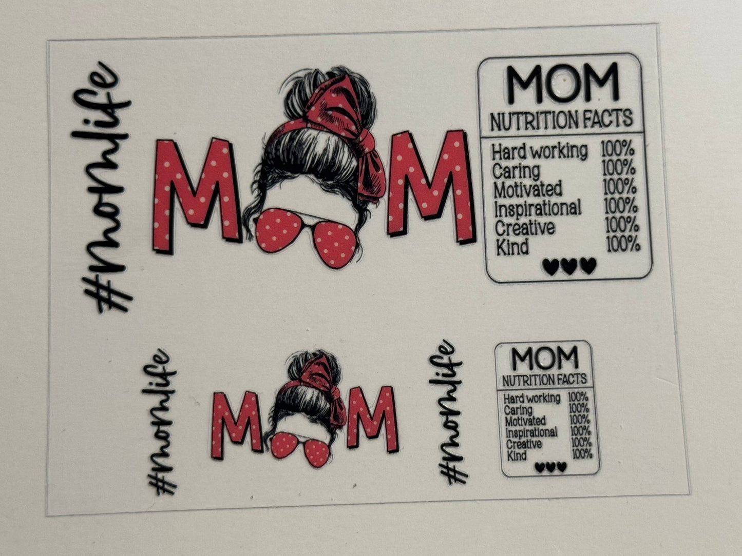 Momlife pink Uv DTF mini tumbler