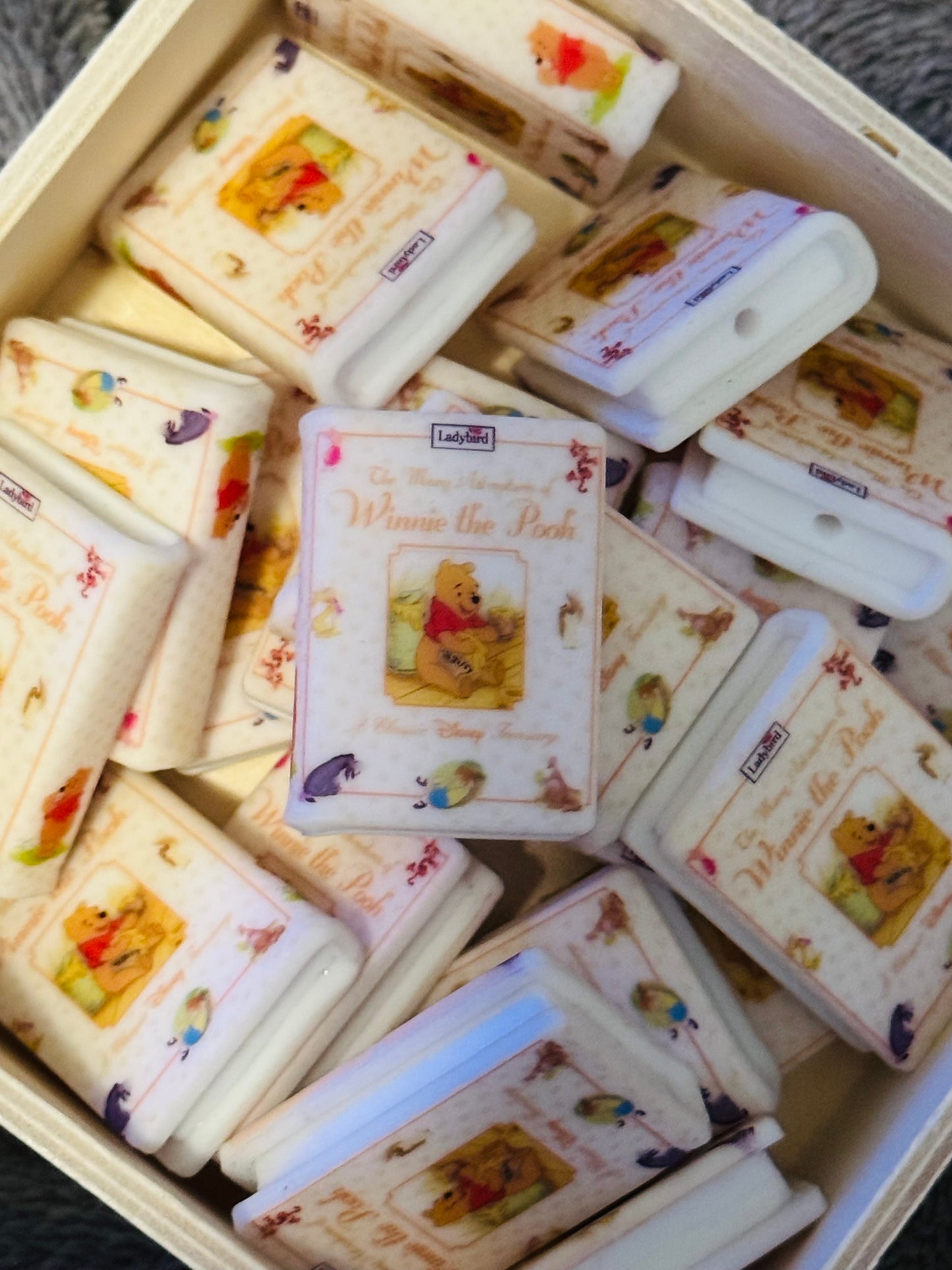 Pooh Bear Silicone Focal Book Bead-1