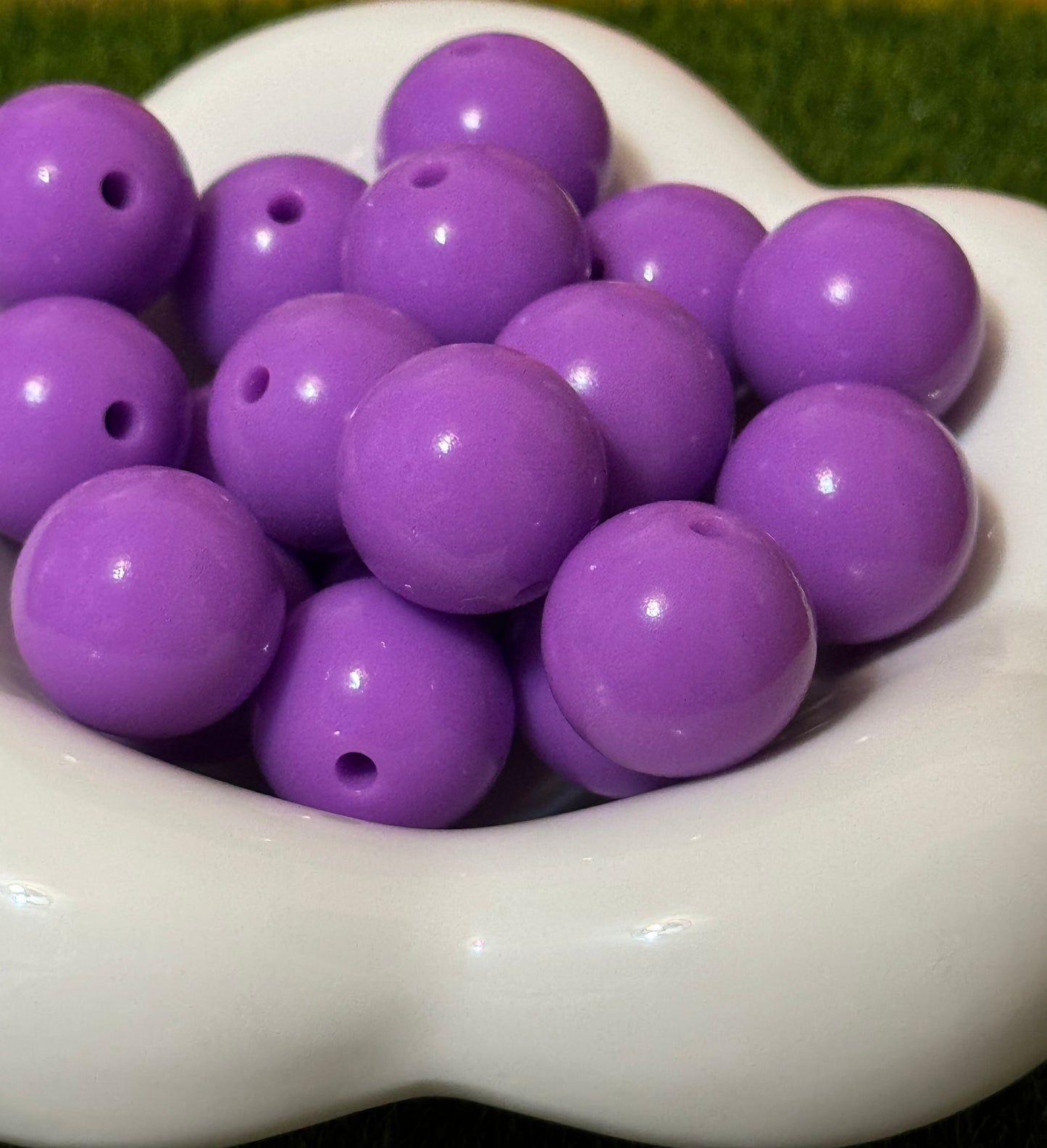 Purple Shiny 15 mm Silicone beads- 10 pack