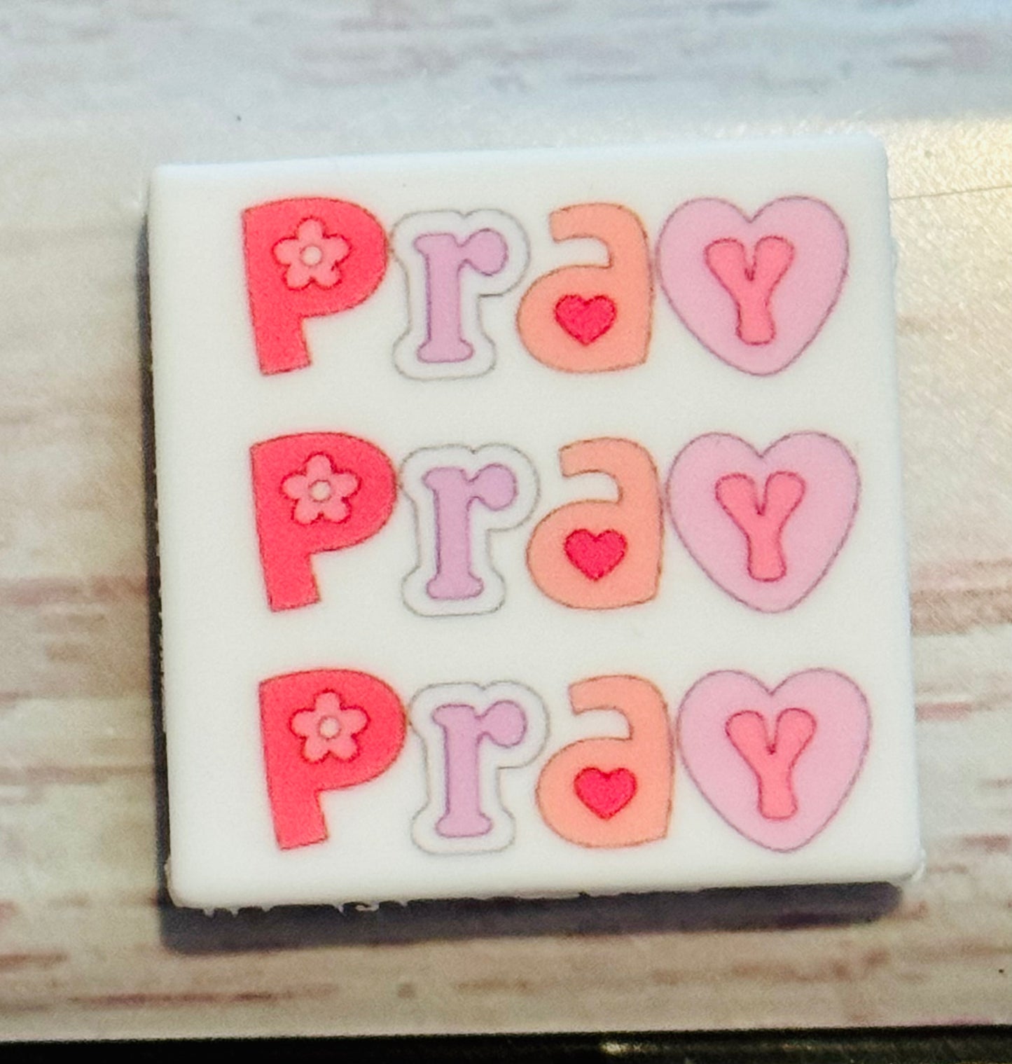 Pray Silicone Focal Bead-1 bead
