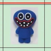 3D Monster Blue Silicone Focal Bead