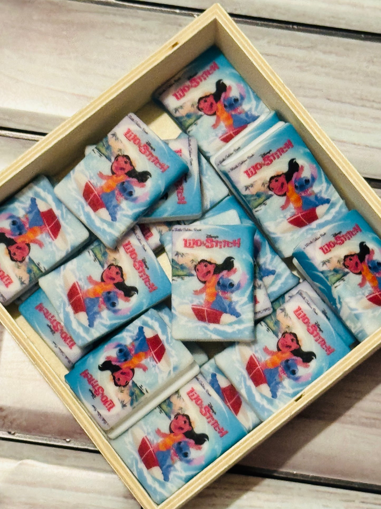 Blue Alien & Girl Silicone Book Focal Bead-1