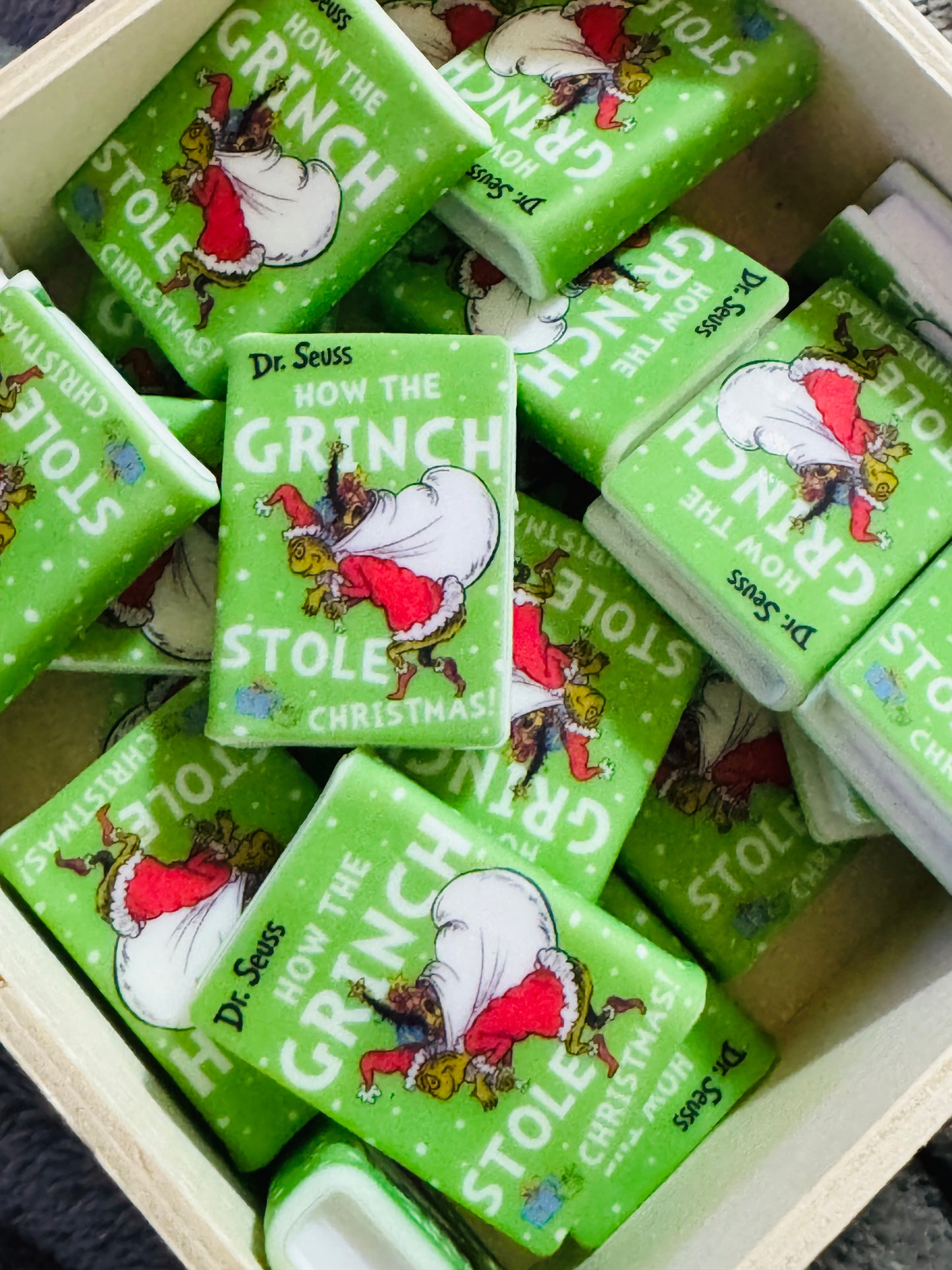 Grinchy Books Custom silicone Focal Bead