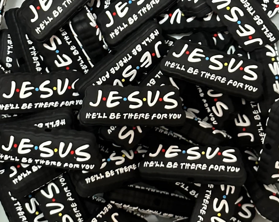 Jesus Custom Silicone Focal Bead-1 Pack