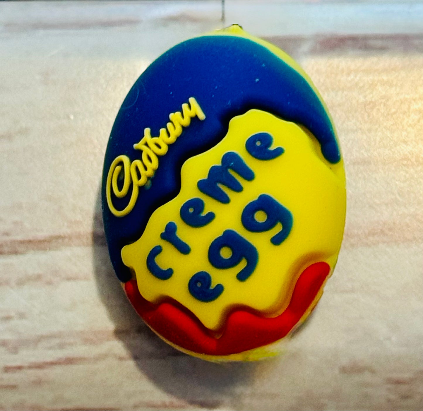 3D Custom Crème Egg Silicone Focal Bead- Pack of 2