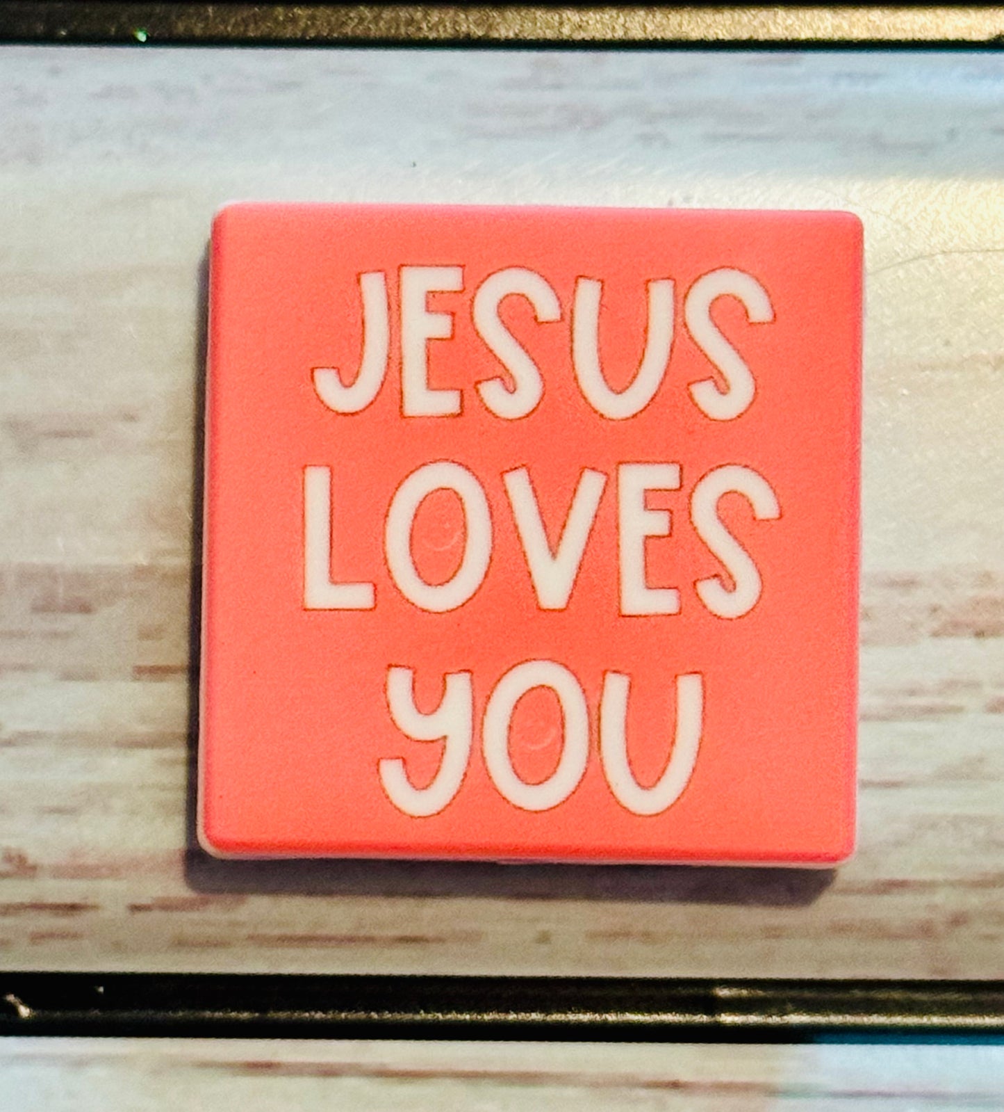 Jesus Loves You Silicone Focal beads-1 Custom