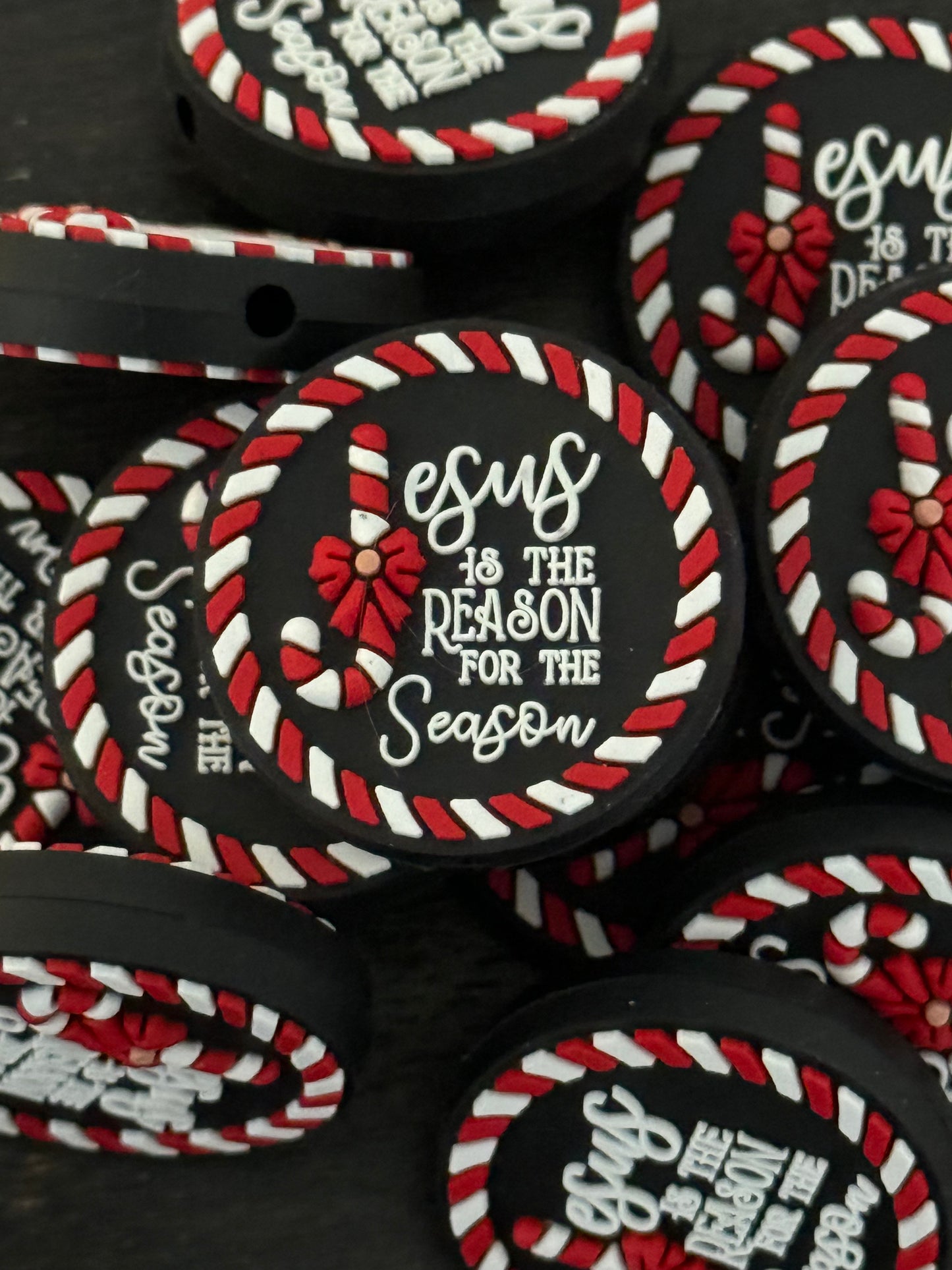 Jesus is the Reason for the Season Custom Silicone Focal Bead-1 Bead