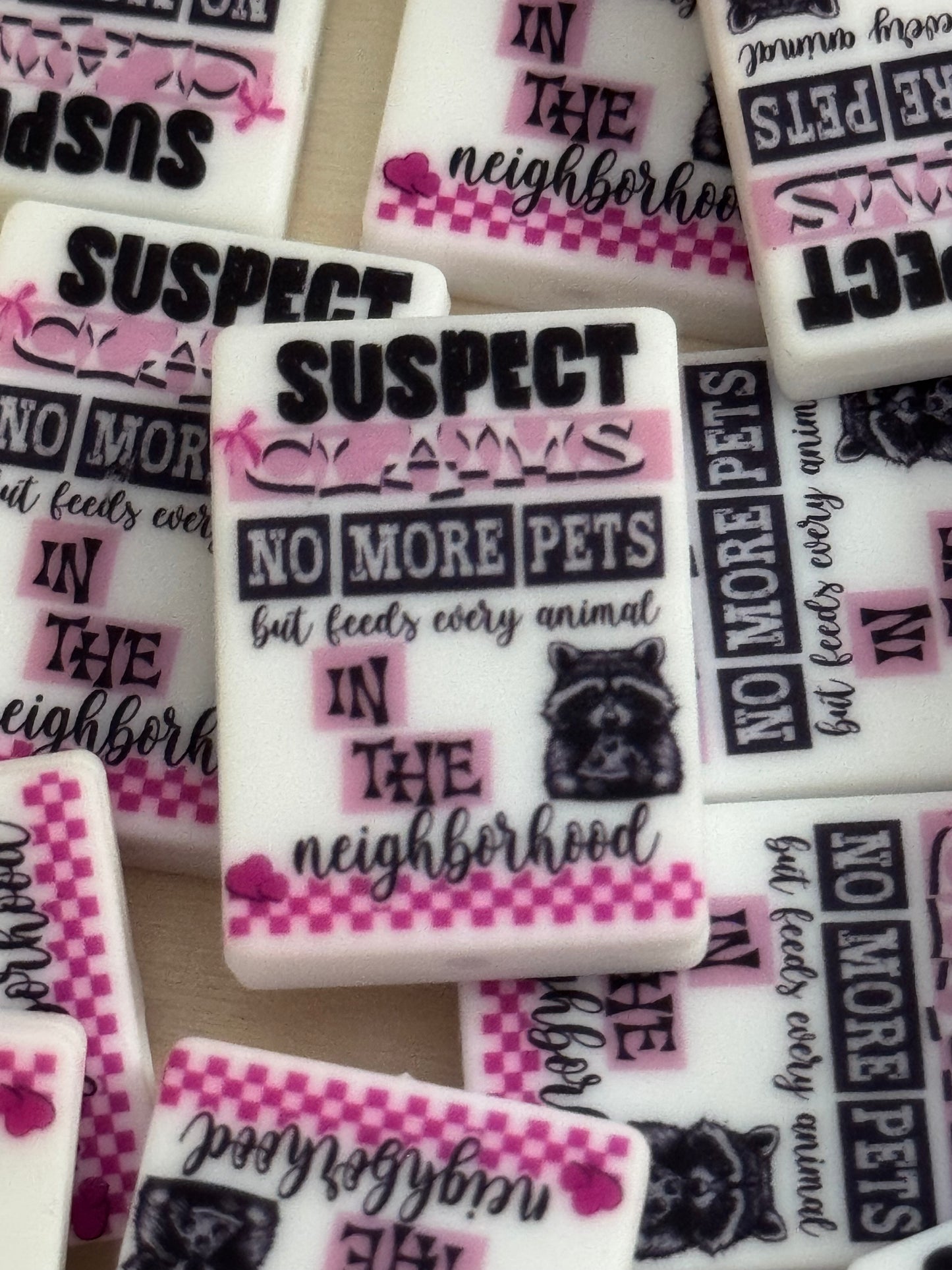 Suspect claims no more pets but feeds every animal custom silicone focal bead-1