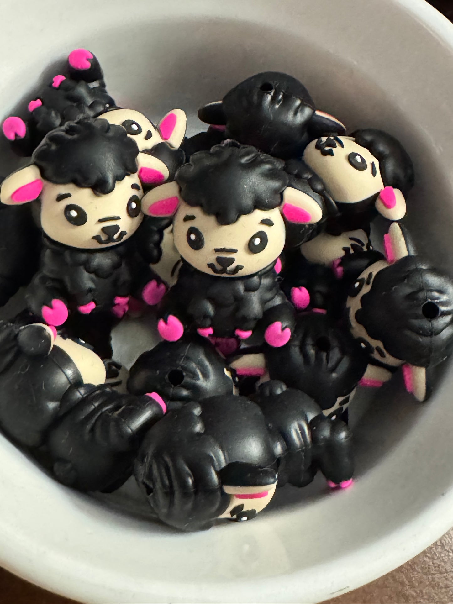 3d Black Sheep Maxine Silicone custom focal bead -1