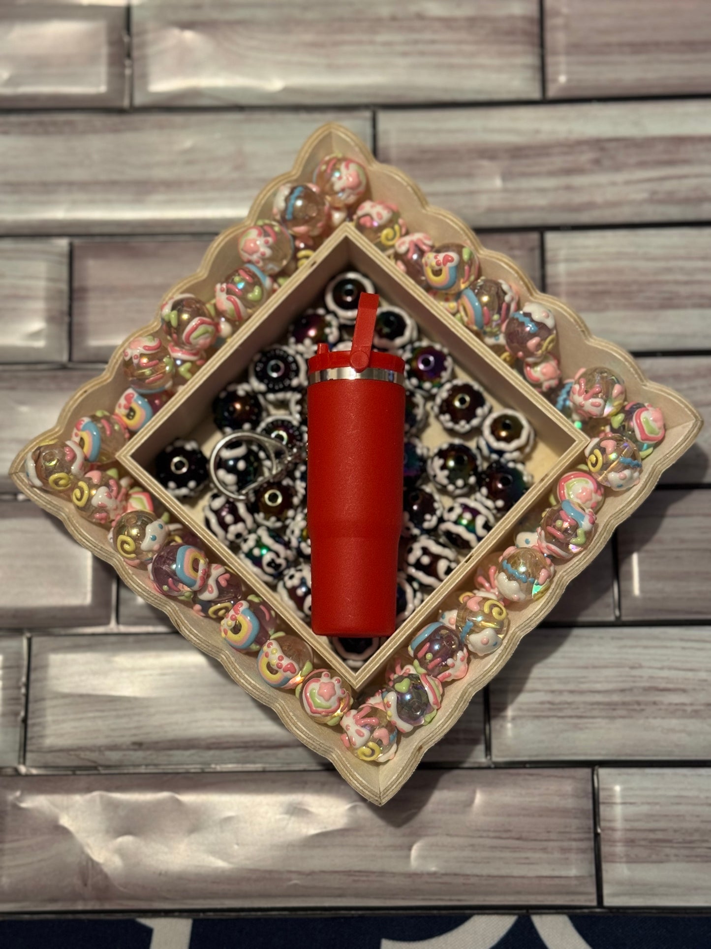 Sports Mini Tumbler Keychain Red