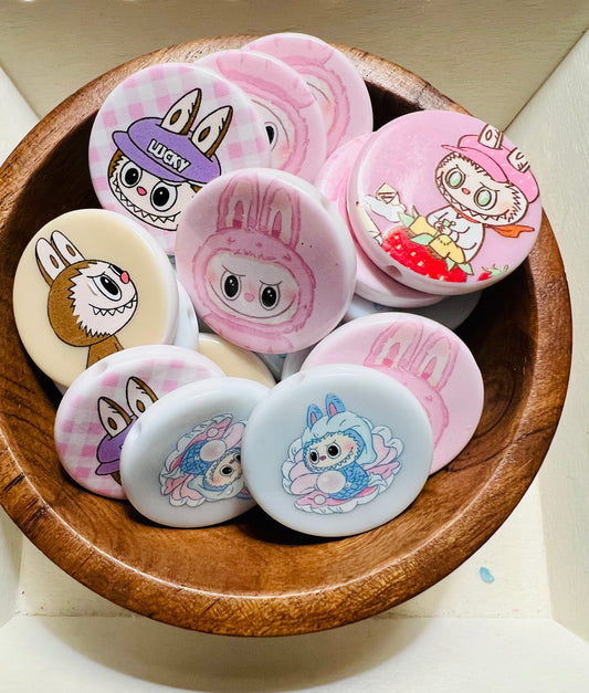 Labubu Circles for DIY with Hole-5 mix