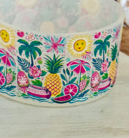 Summer Pineapple Fun Silicone Tumbler Clear Boot-1