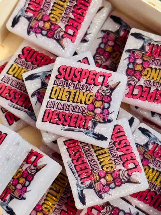 Suspect is Dieting but still will Eat Dessert Silicone Focal bead -1