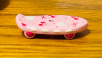 Pink Cherries Skateboard Acrylic focal