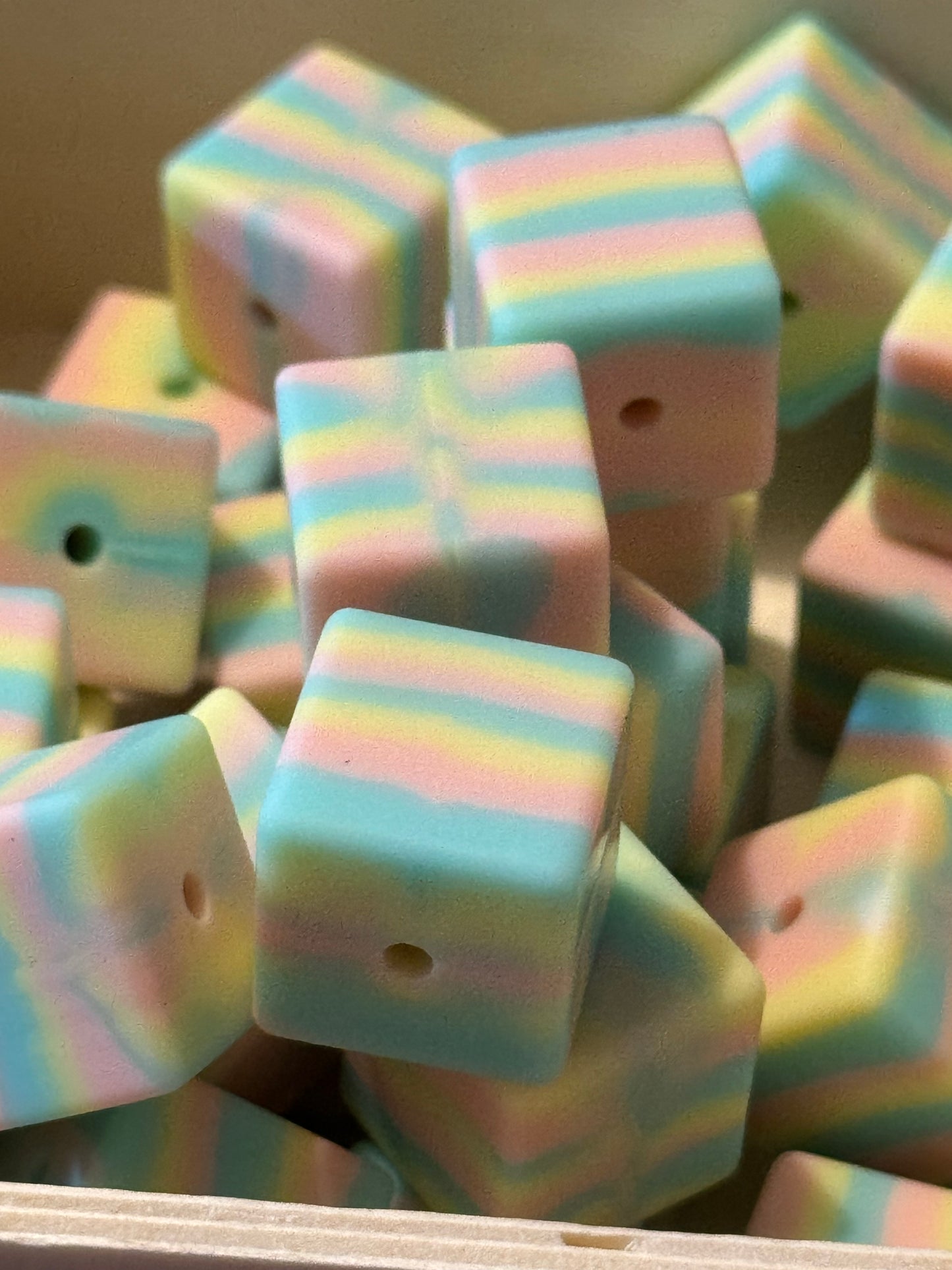 Cake Batter square silicone bead-1