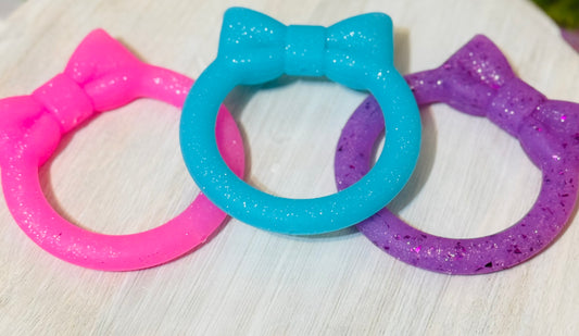 Glitter 65mm Bow Silicone Rings-1