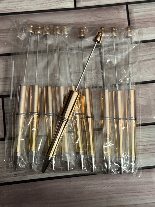 Shiny metallic Beadable pen -10 pack