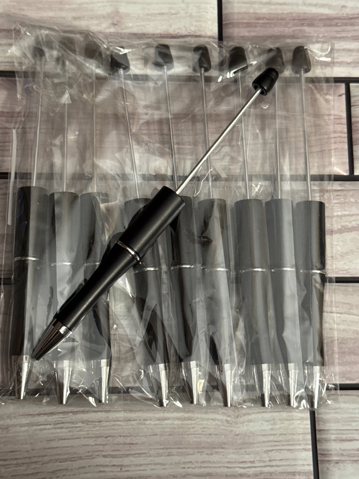 Matte Black Beadable Pen -10 pack