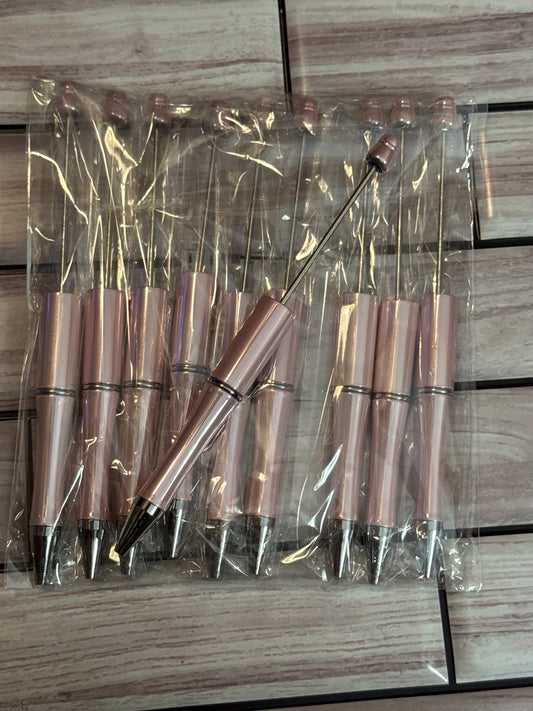 Metallic Baby Pink Beadable Pen