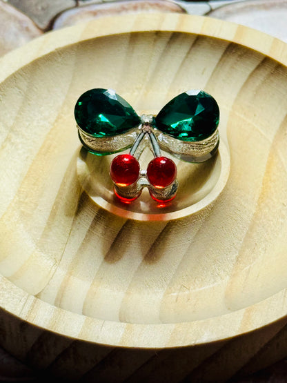Cherry Rhinestone metal Charm for Beadable items-1