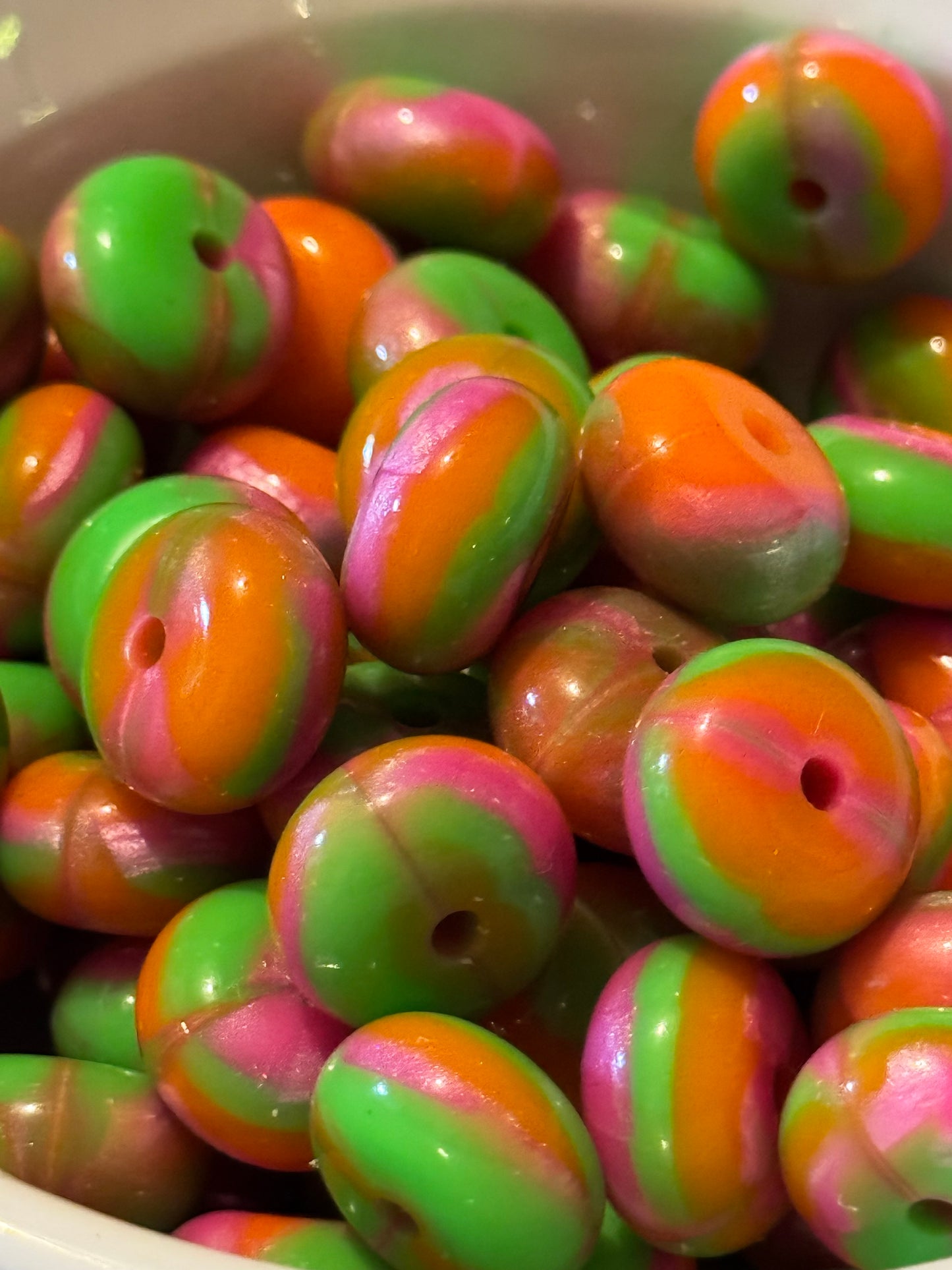 Holly Melon Abacus silicone bead-1